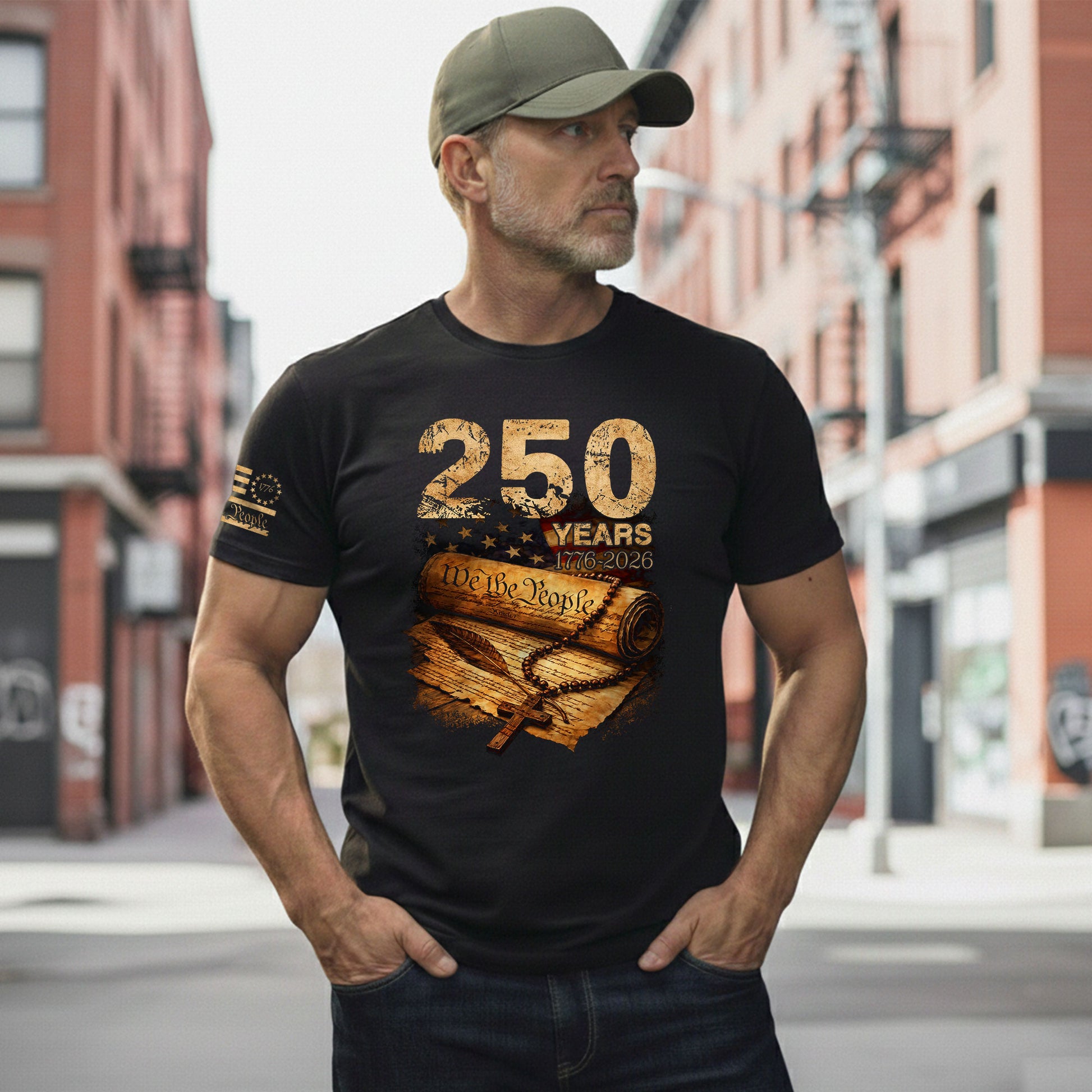 Christian Patriotic USA Shirt 250 Years Independence Since 1776 Faith Shirt - Rust Field Wear