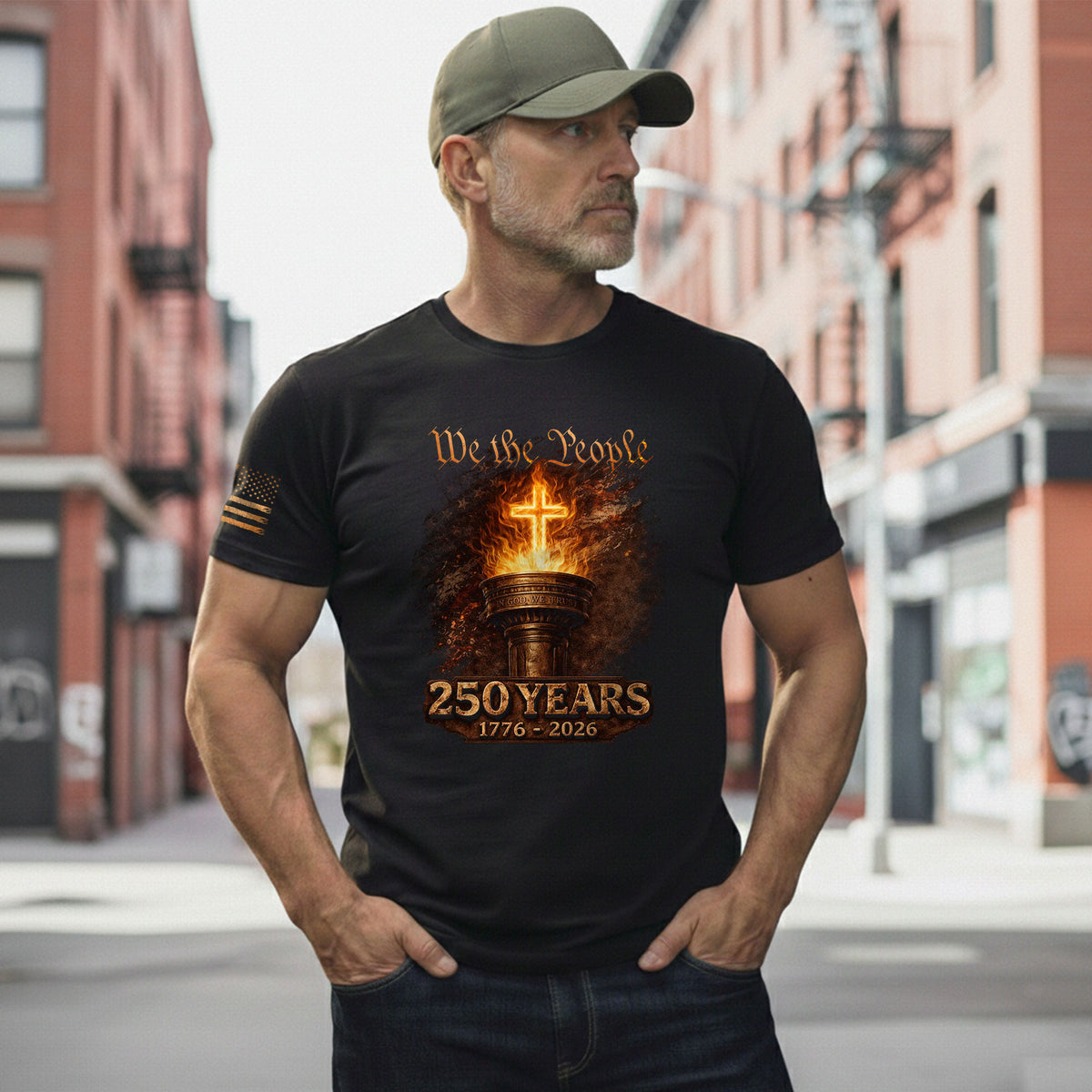 USA 250 Years Christian Freedom Heritage Shirt Patriotic Faith Apparel - Rust Field Wear