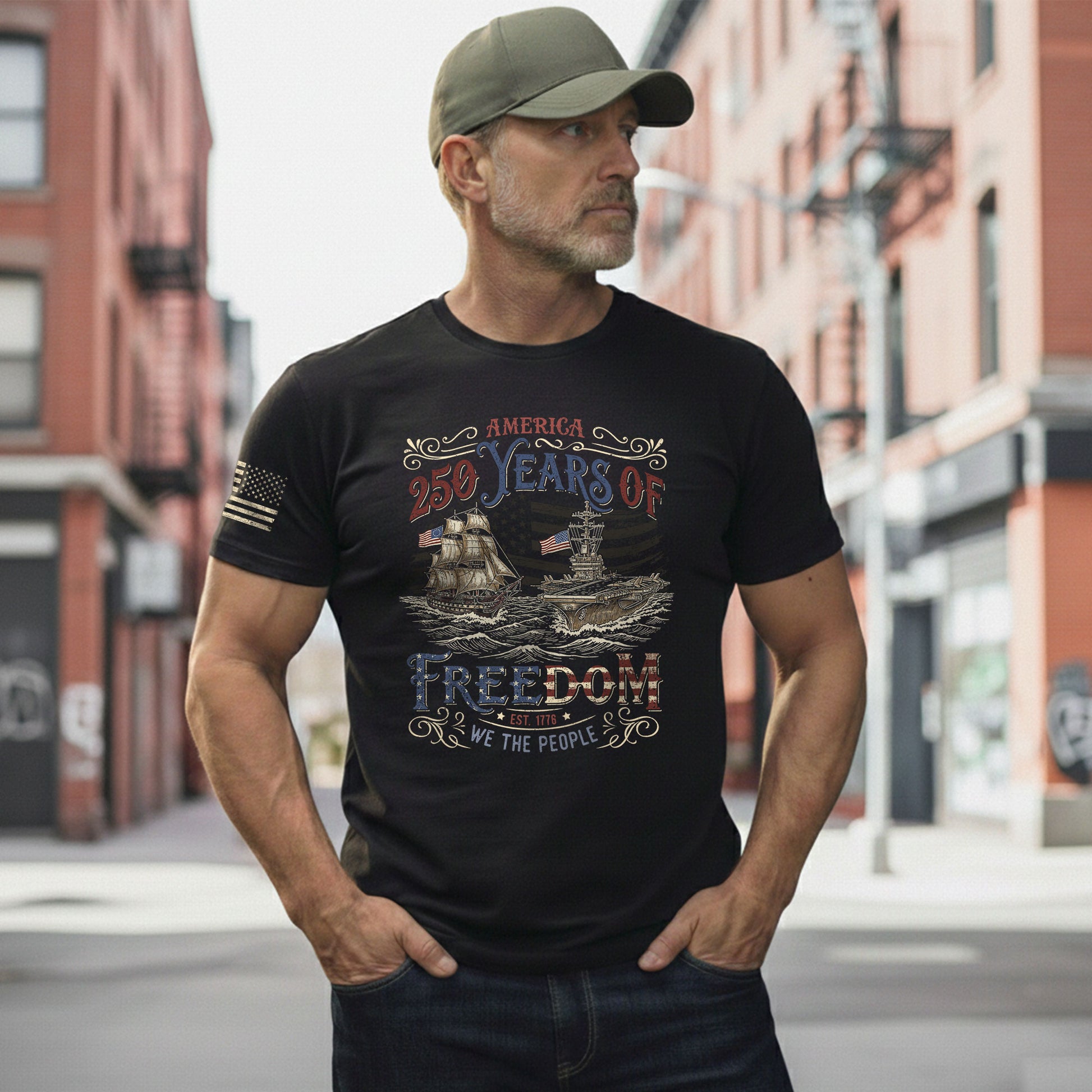 USA Patriotic 250th Anniversary Shirt Freedom Heritage Since 1776 - Rust Field Wear