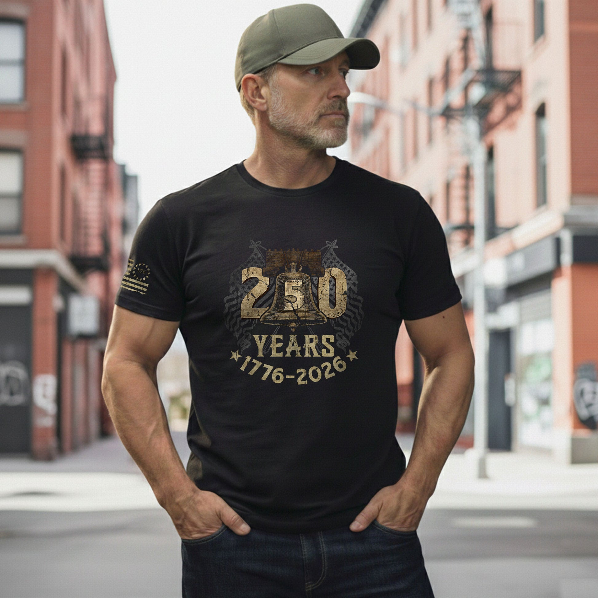 USA 250th Anniversary T-Shirt 250 Years 1776-2026 Liberty Bell Patriotic America - Rust Field Wear