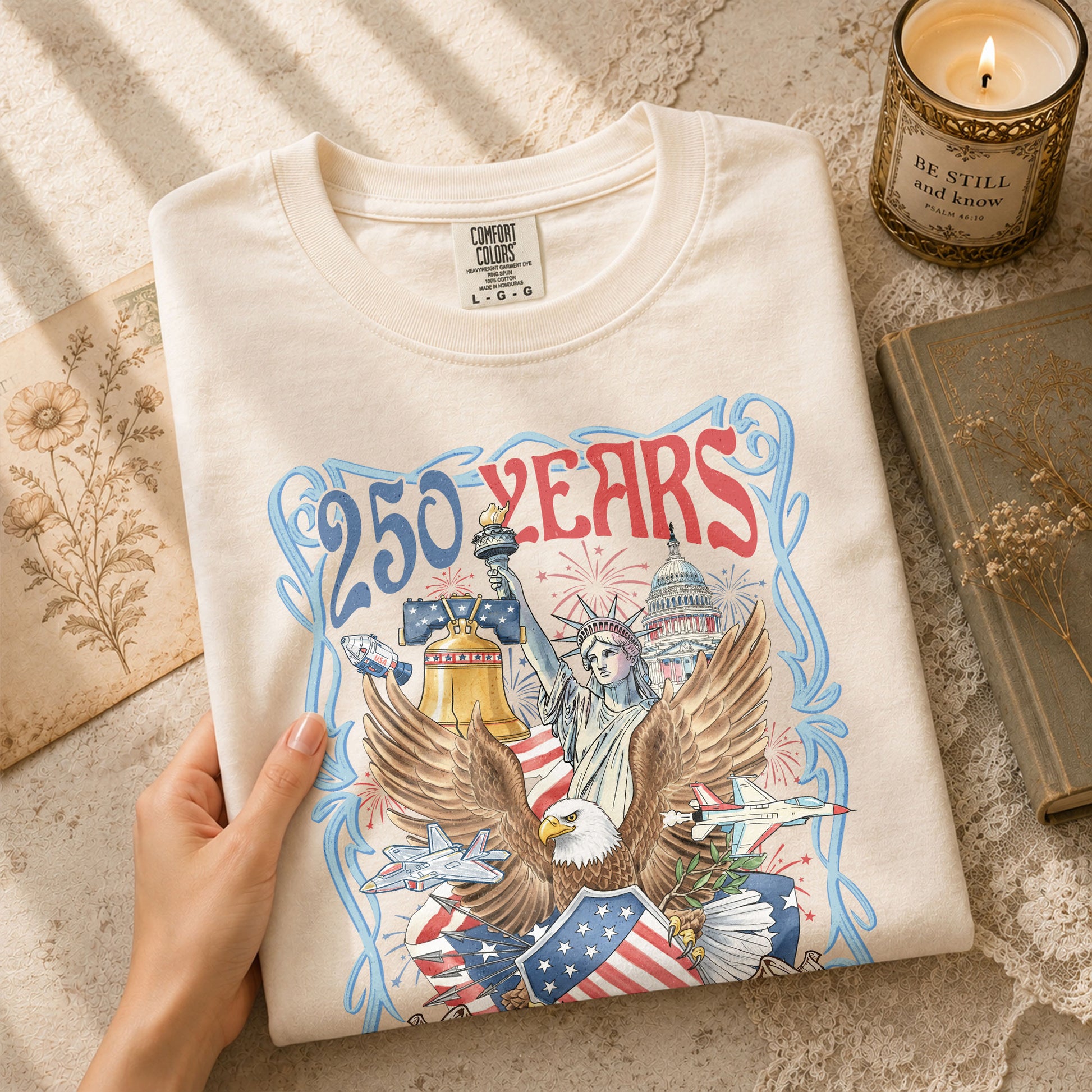 USA 250 Years of Freedom Shirt -1776 Independence Day 2026 Retro Graphic Tee - Rust Field Wear