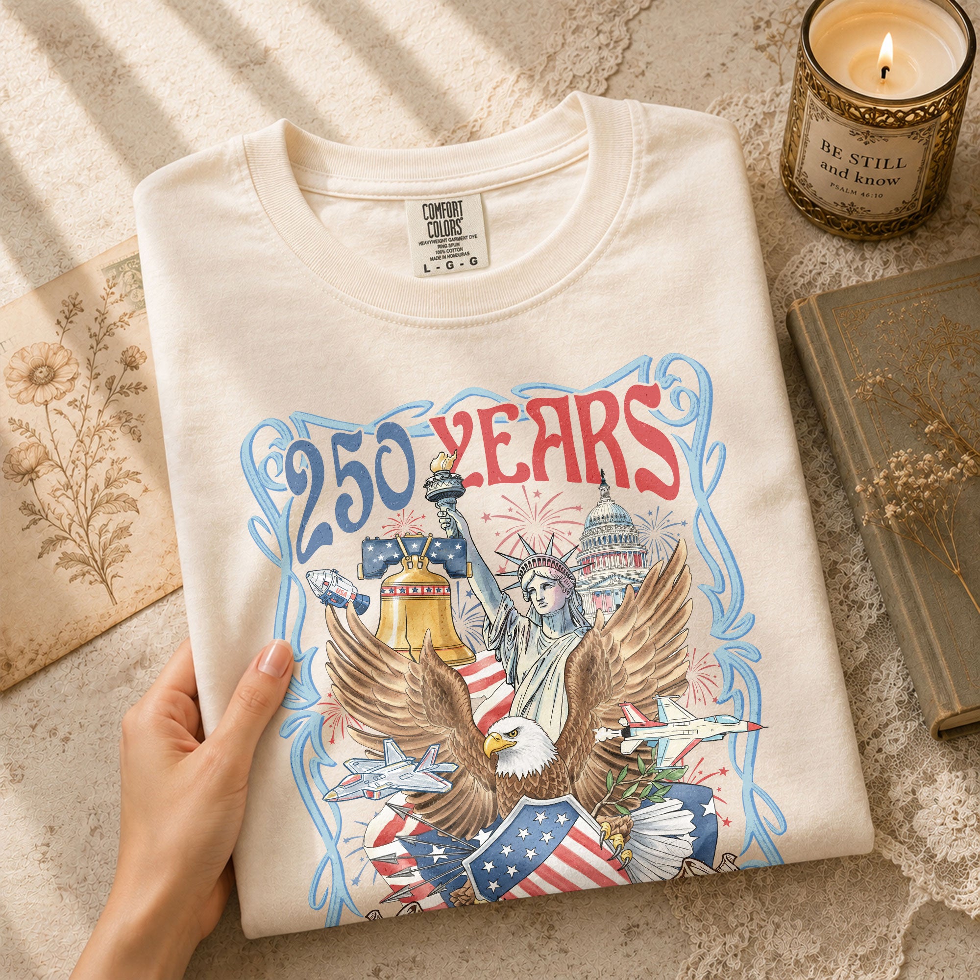 USA 250 Years of Freedom Shirt -1776 Independence Day 2026 Retro Graphic Tee - Rust Field Wear