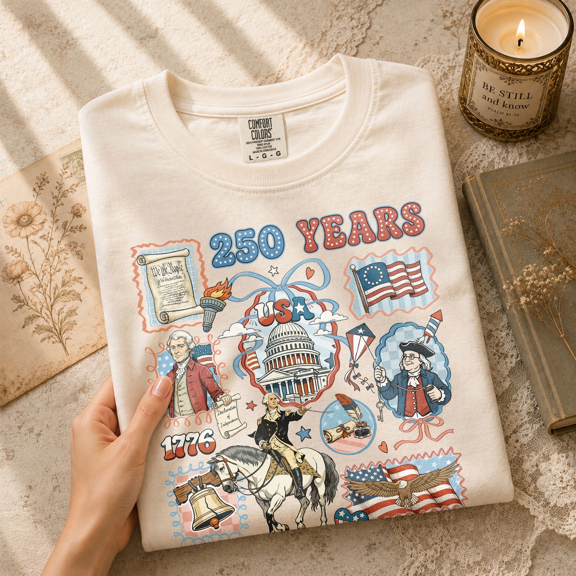 1776-2026 USA 250th Celebration Shirt - Retro Freedom Stamp Patriotic T-Shirt - Rust Field Wear