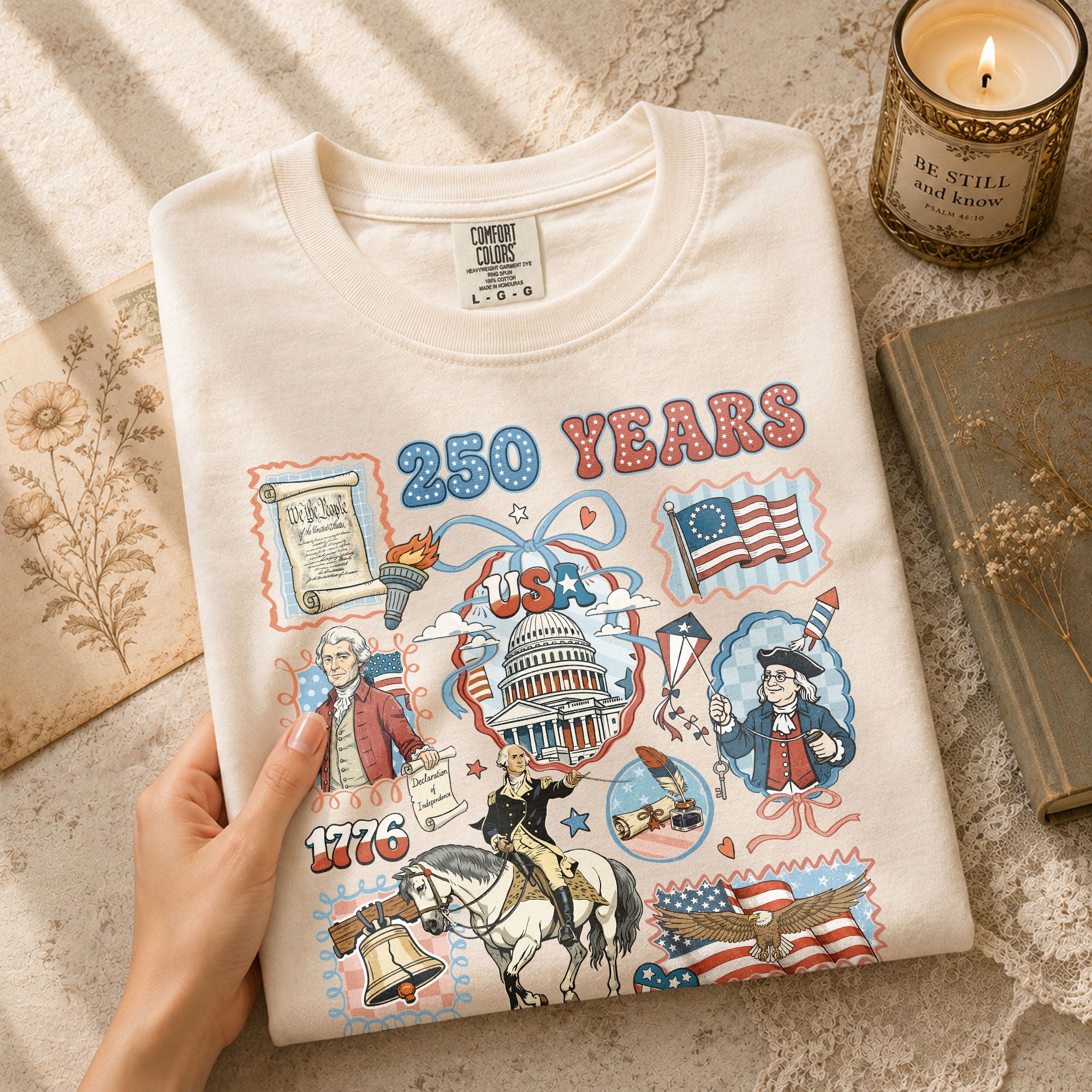 1776-2026 USA 250th Celebration Shirt - Retro Freedom Stamp Patriotic T-Shirt - Rust Field Wear