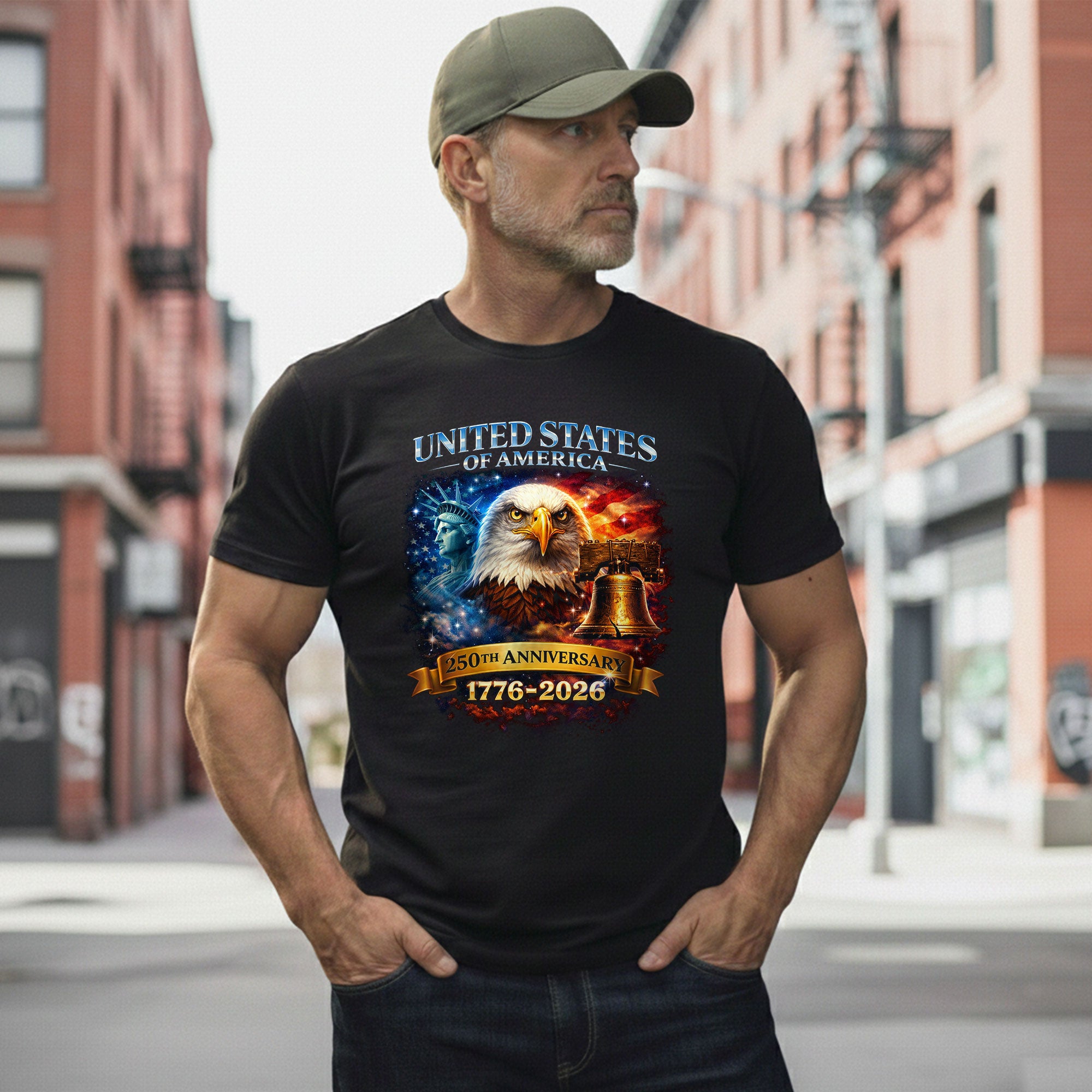 United States of America 1776–2026 – 250th Anniversary Liberty Eagle T-Shirt - Rust Field Wear