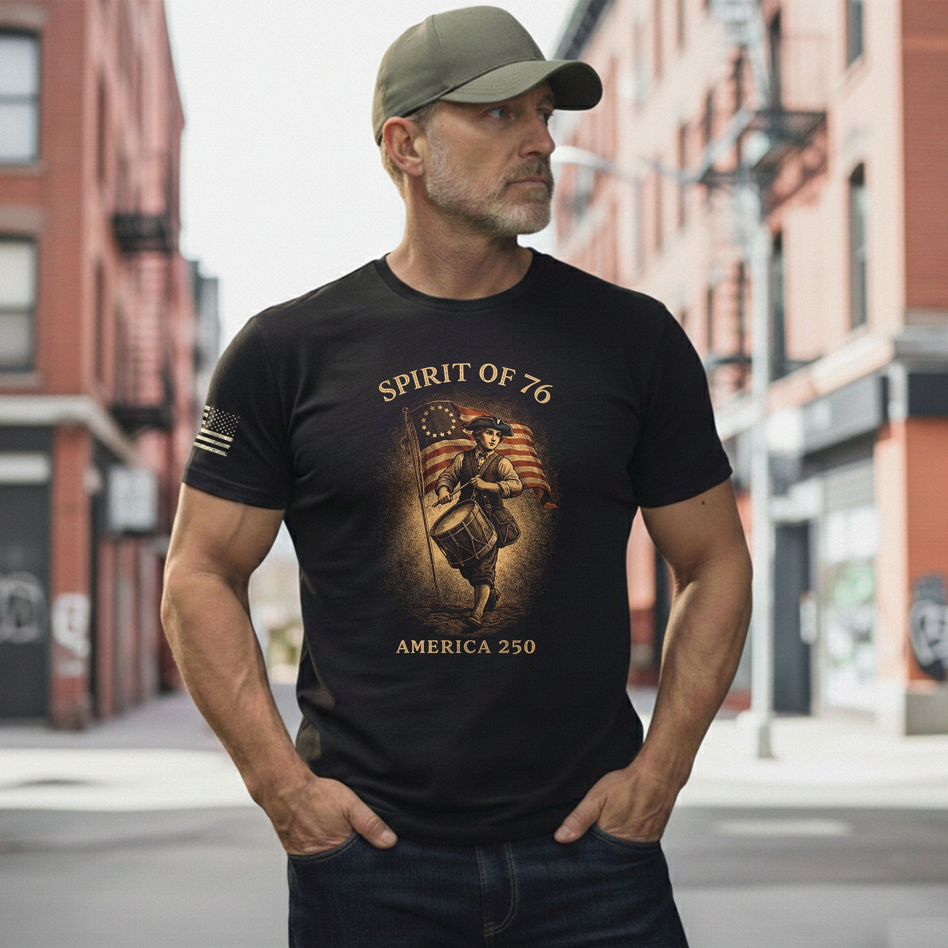 America 250th Anniversary T-Shirt 1776-2026 – Spirit of 76 Drummer Retro Patriotic Tee - Rust Field Wear