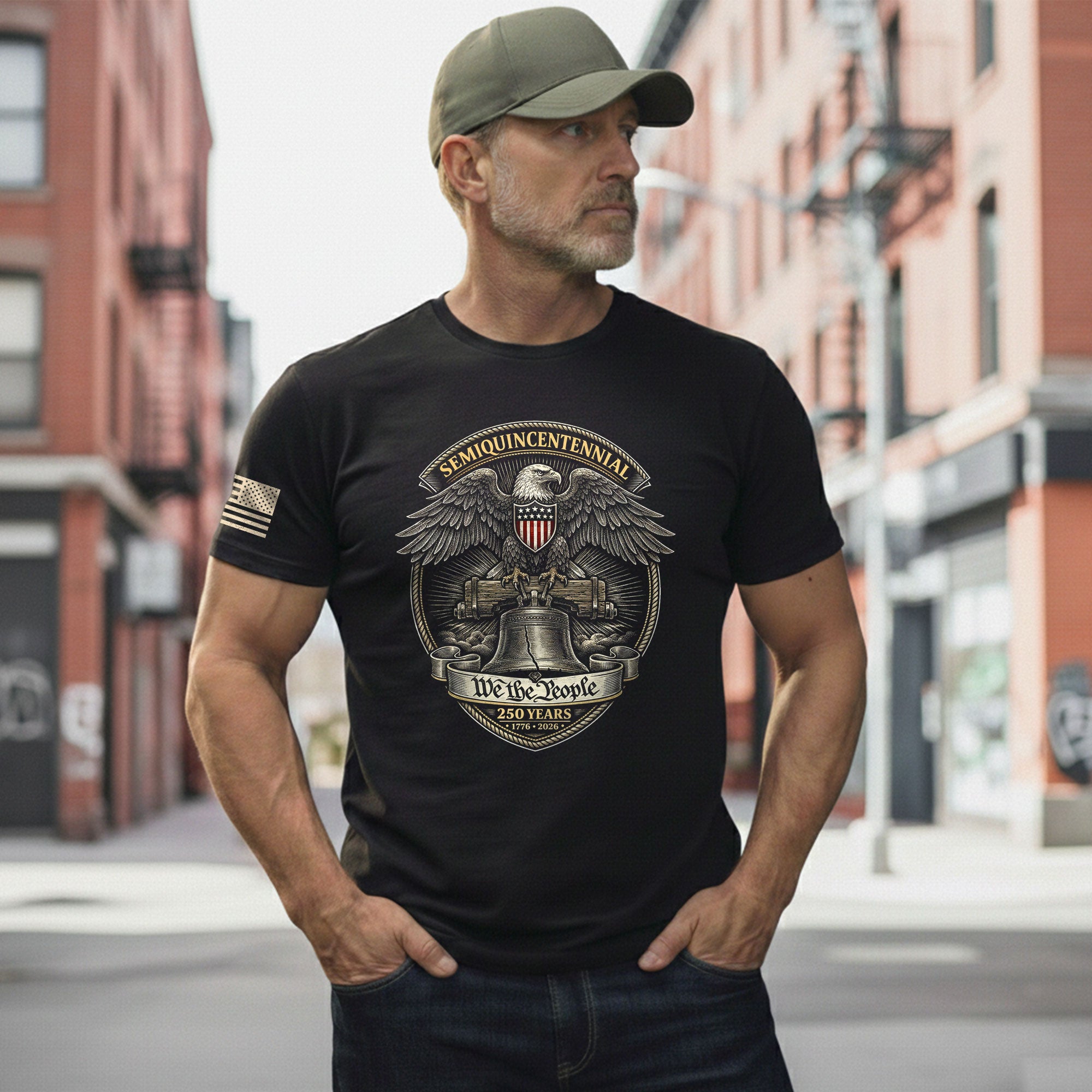America 250th Anniversary T-Shirt (1776-2026) – We The People, Liberty Bell & Eagle Patriotic Tee - Rust Field Wear