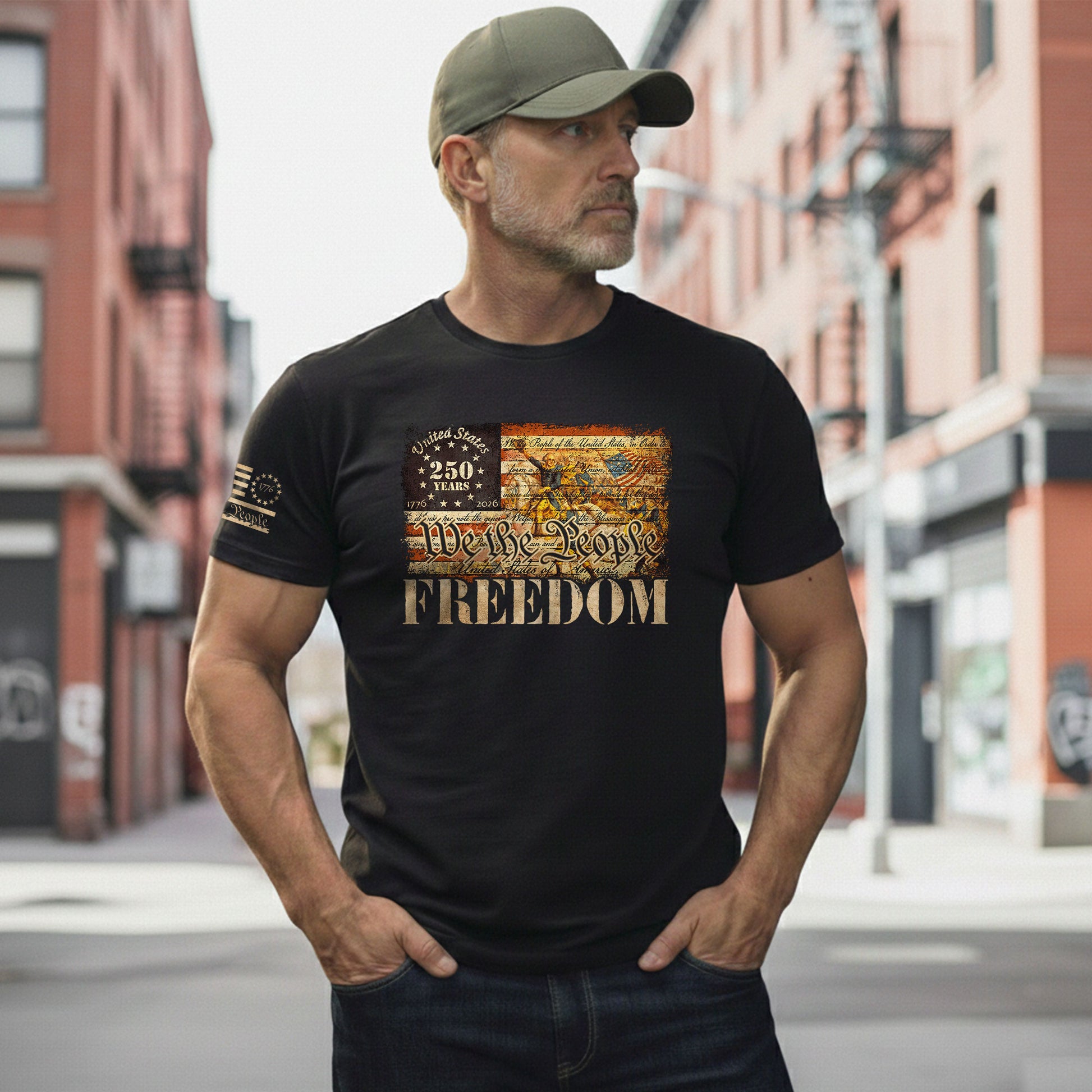 Freedom Shirts for Men, Freedom American Flag Vintage History Patriotic We The People - Patriotic T Shirts - Rust Field Wear