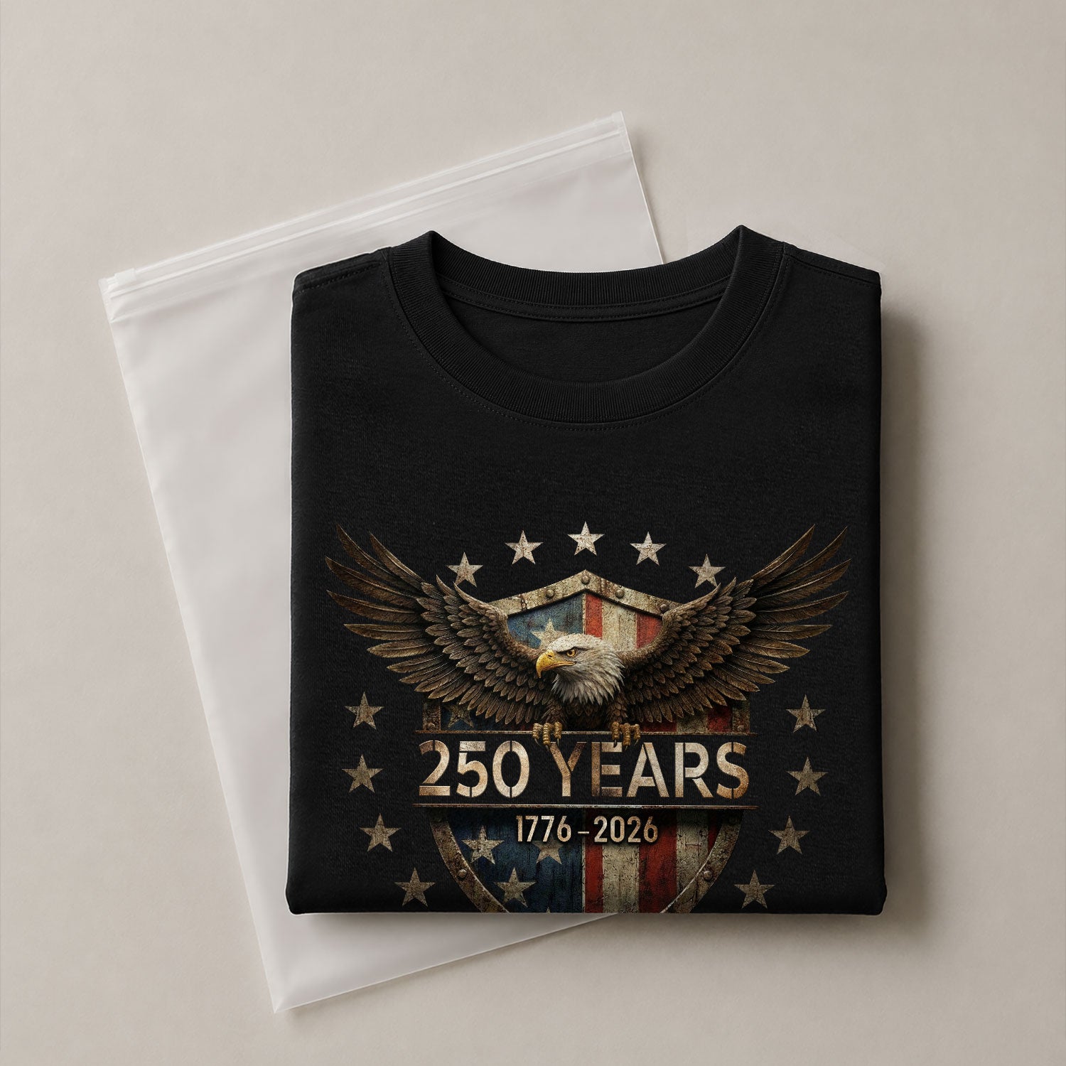 250 Years Kids T-Shirt 1776–2026 Patriotic Eagle Shield American Youth Tee