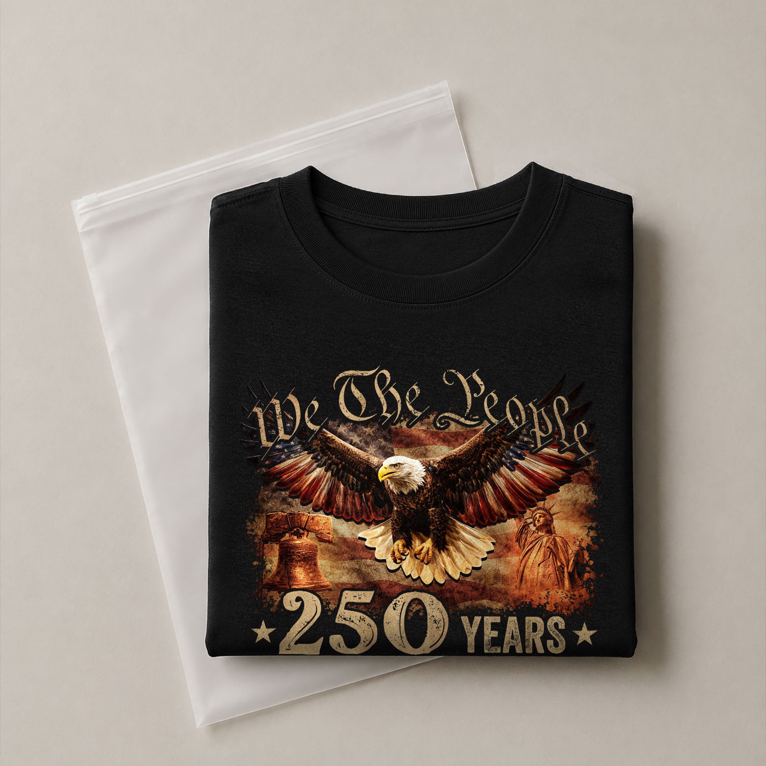 250 Years Kids T-Shirt We The People Patriotic Eagle Statue of Liberty 1776-2026 Youth