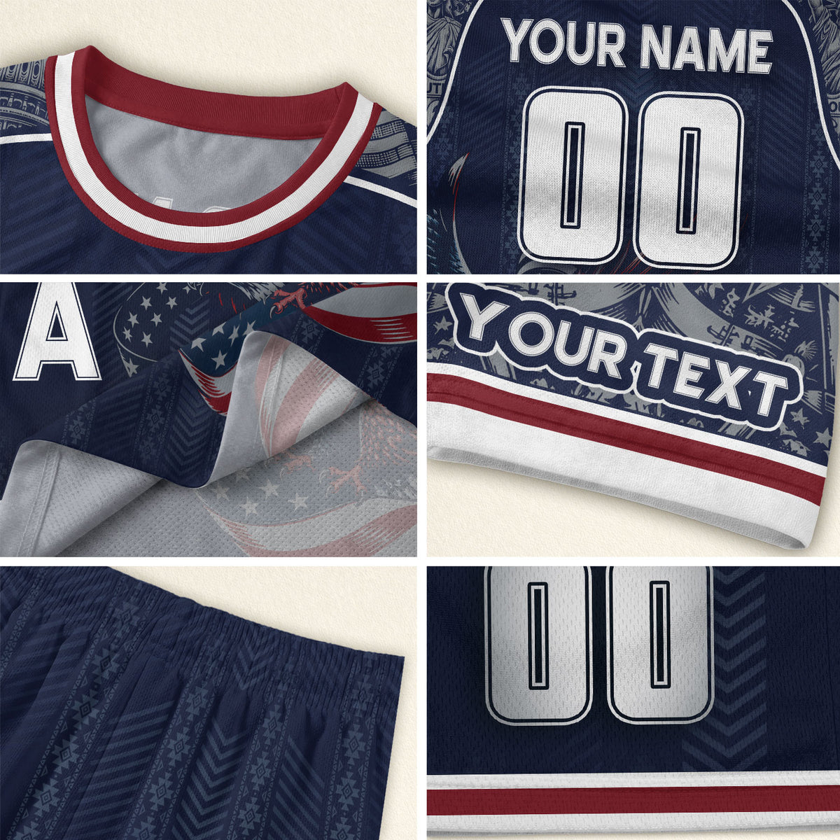 USA Eagle Soccer Jersey Style Adult Shirts Custom Name Number Personalized Top - Rust Field Wear