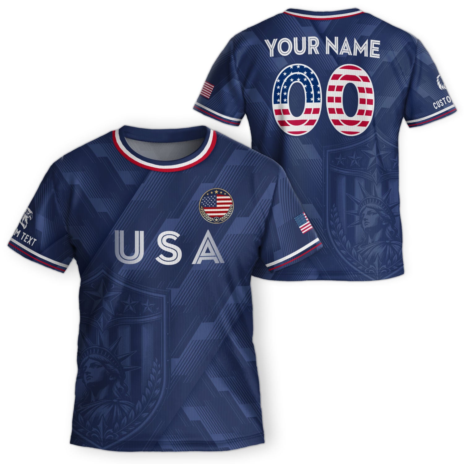 Custom Name Kids Soccer Jersey Personalized USA Youth Athletic Sport T Shirt