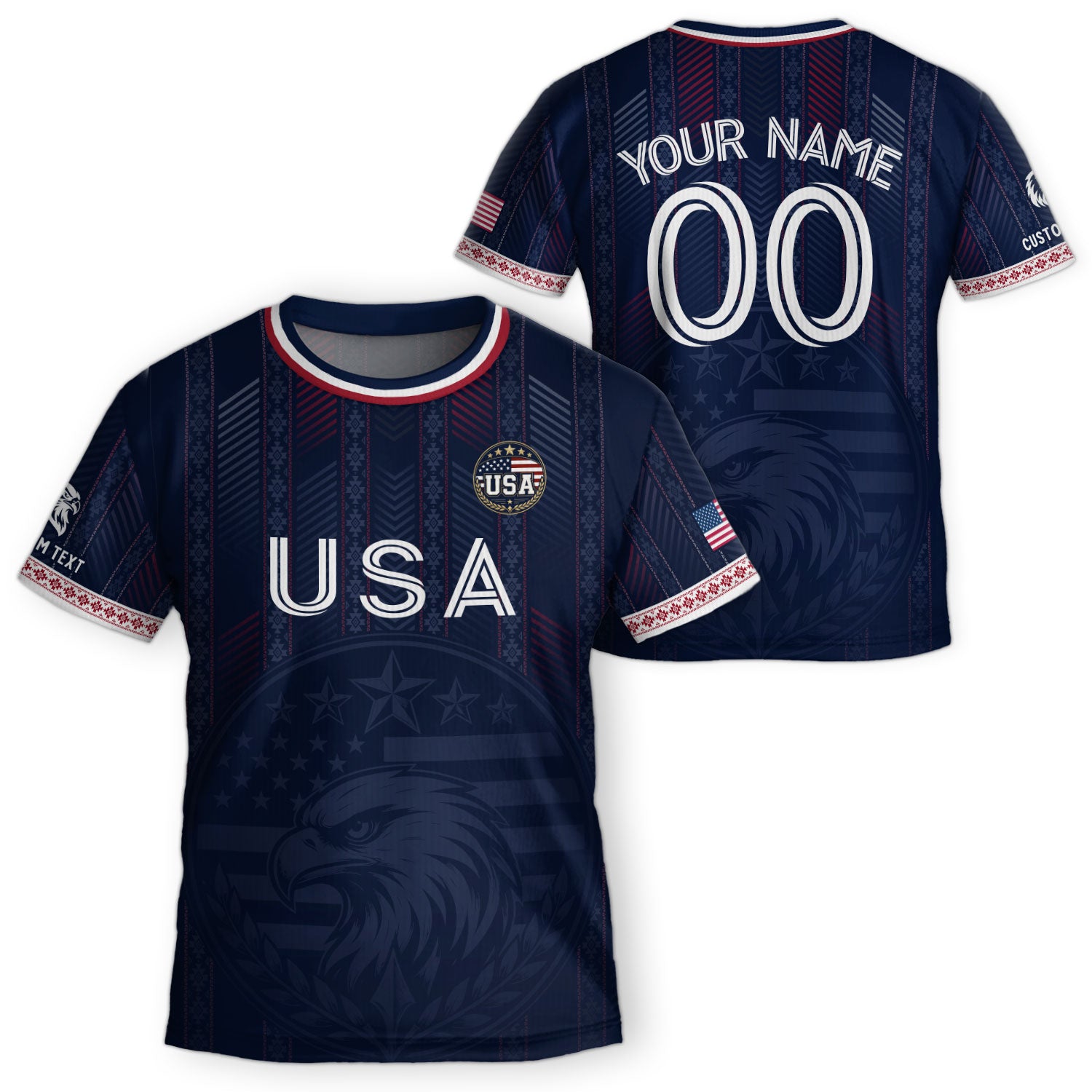 Personalized Youth Soccer Jersey Style Custom Name Number USA Kids Activewear Top