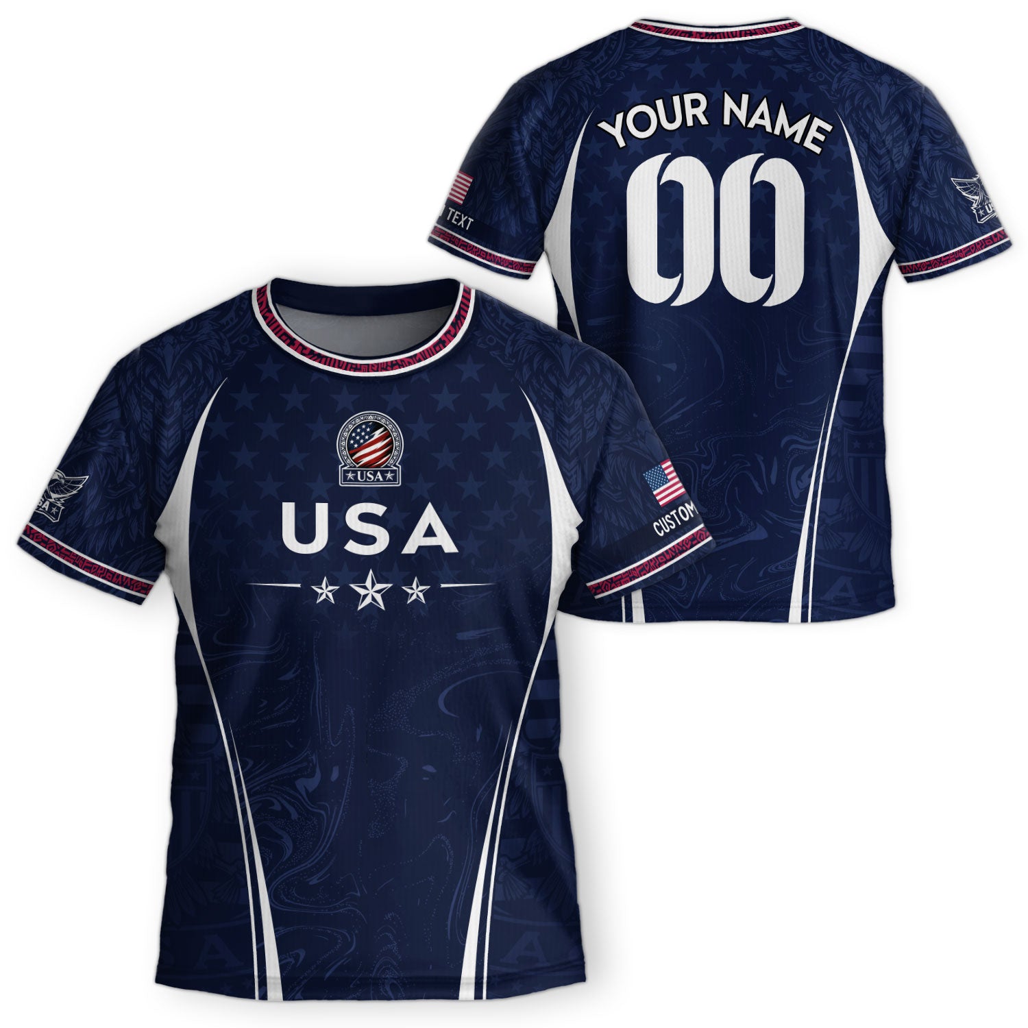 Personalized Youth Soccer Jersey Style Custom Name Number USA Kids Starry Active Top