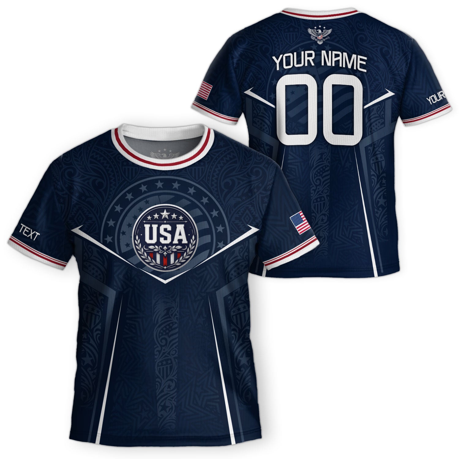 Custom Navy Blue USA Soccer Jersey and Shorts Set Kid Personalized Name and Number