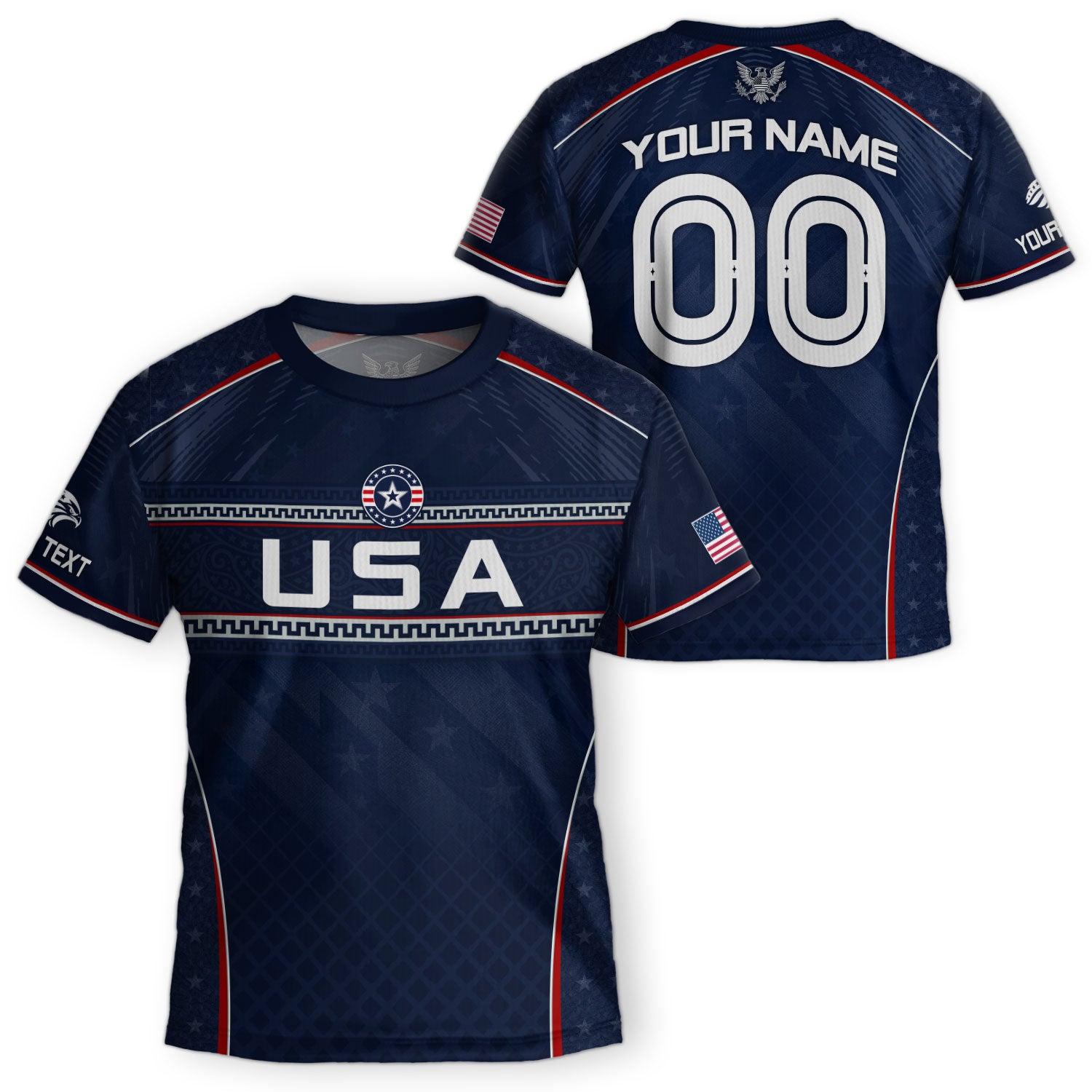 Custom Dark Navy USA Soccer Uniform Personalized Name Number For Kid