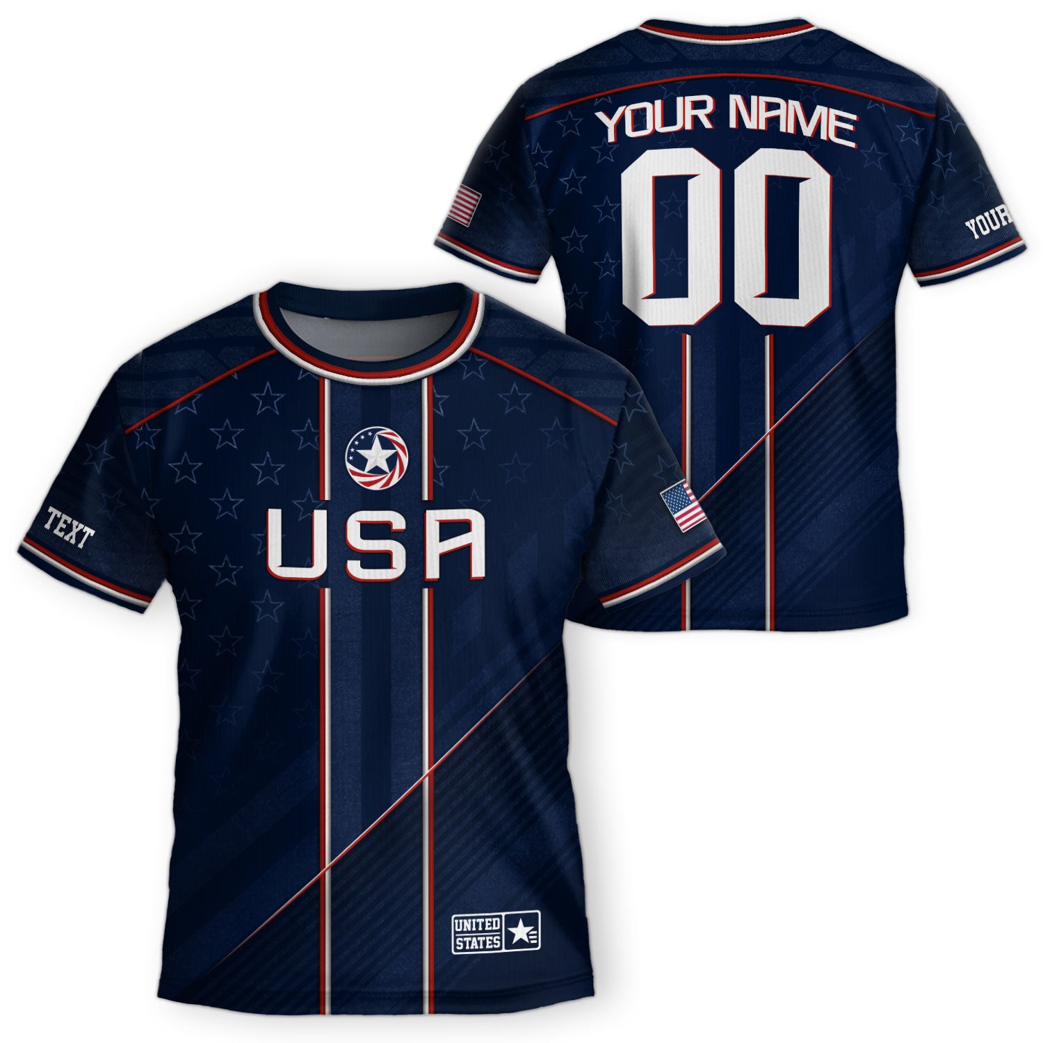Custom Navy Blue USA Team Soccer Jersey and Shorts Kid Personalized