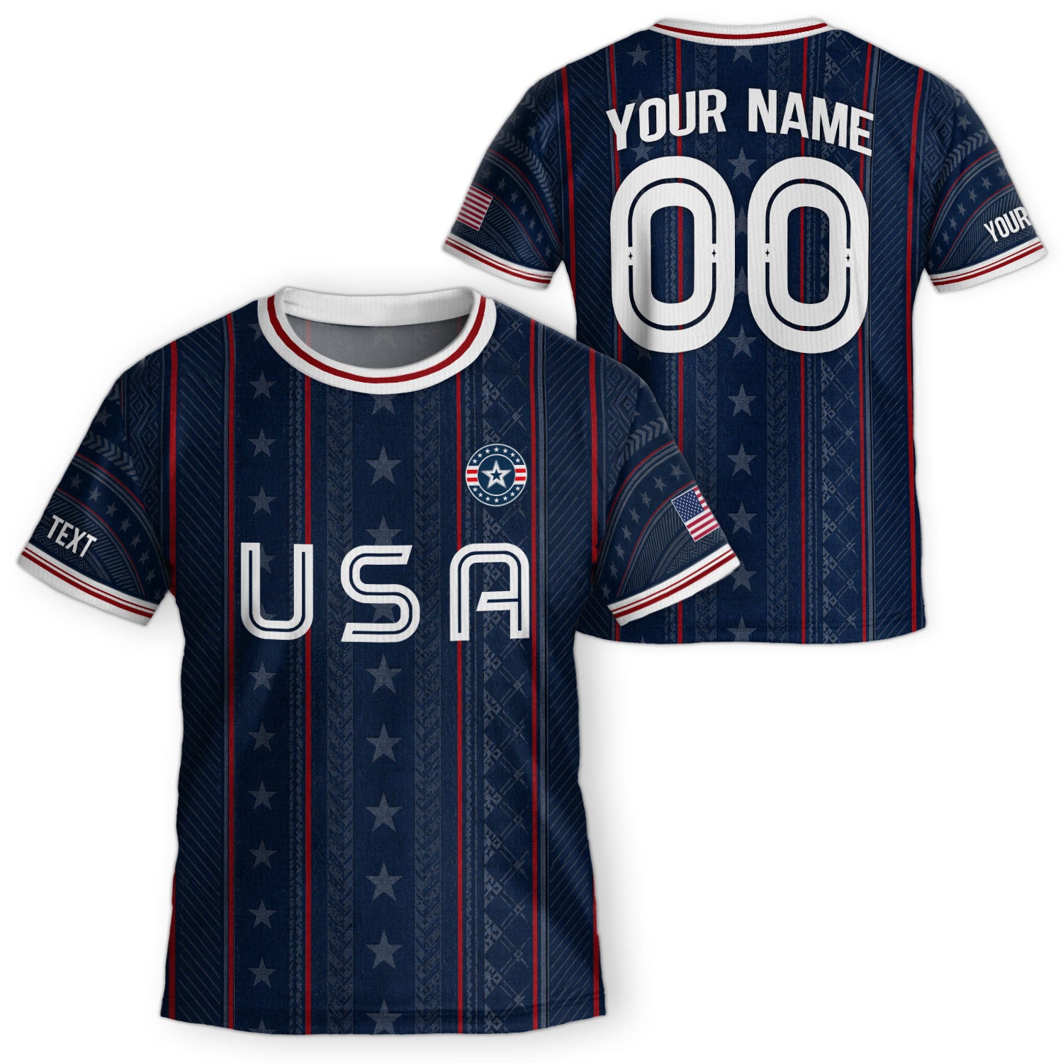 Custom Navy Blue and White USA Soccer Jersey Set Kid Personalized Name Number