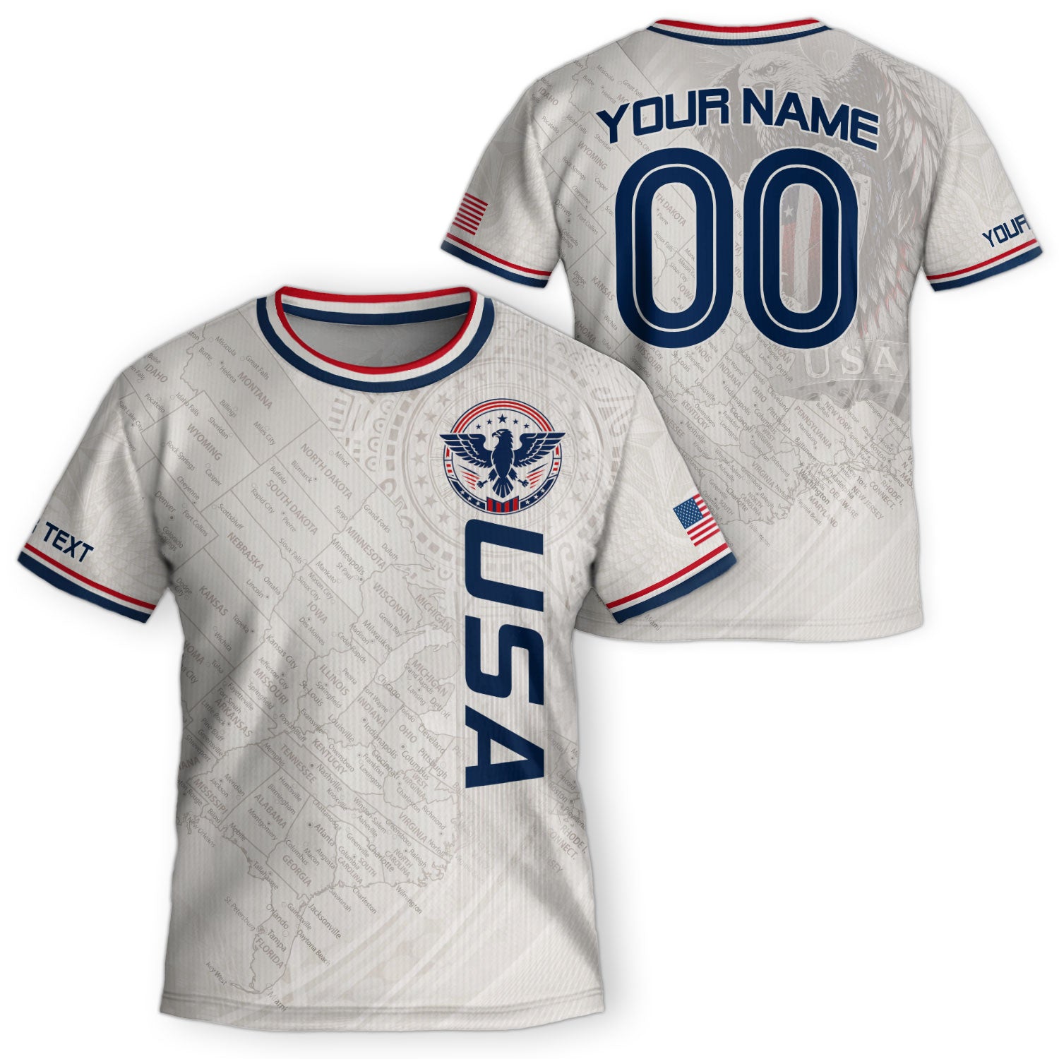 Custom White USA Soccer Jersey and Shorts Set Kid Personalized Name and Number