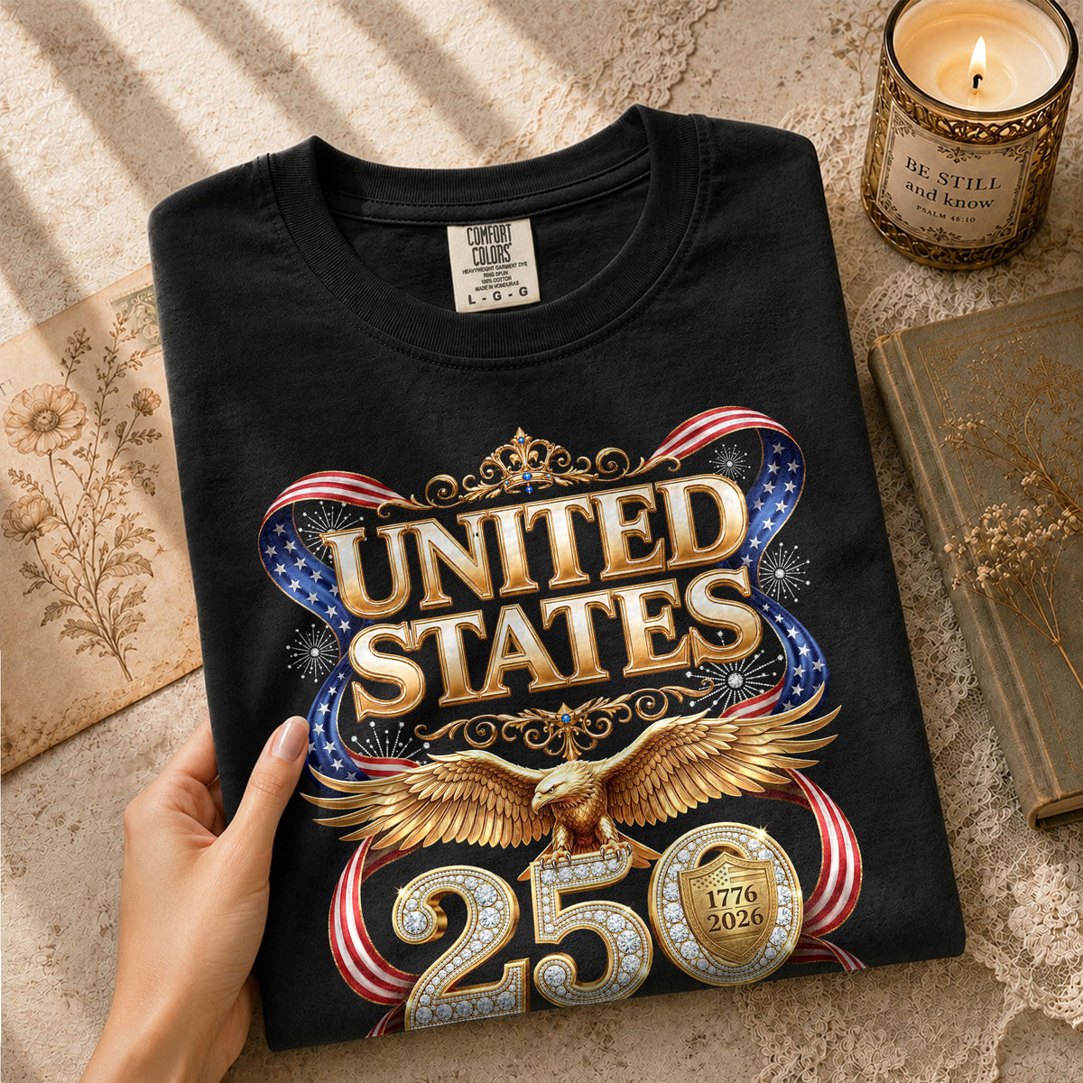 Eagle Crown Holiday Graphic Tee Customized Custom Family Name United States Shirts - Rust Field Wear
