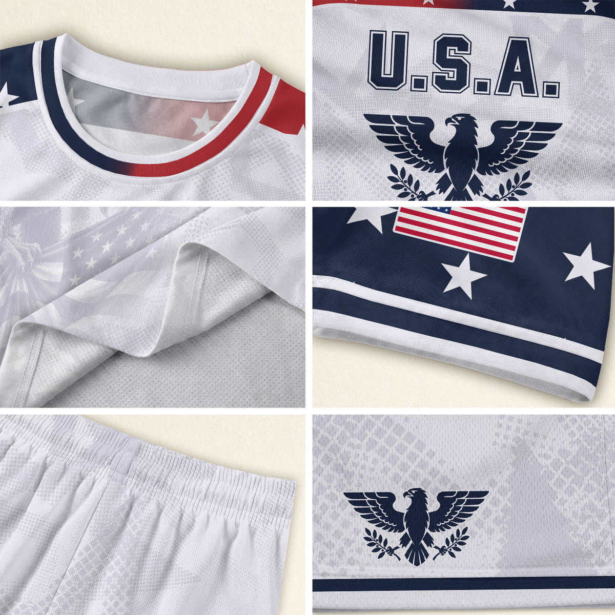 USA Soccer Jersey Adult Patriotic Eagle Shirt American National Football Team Tee