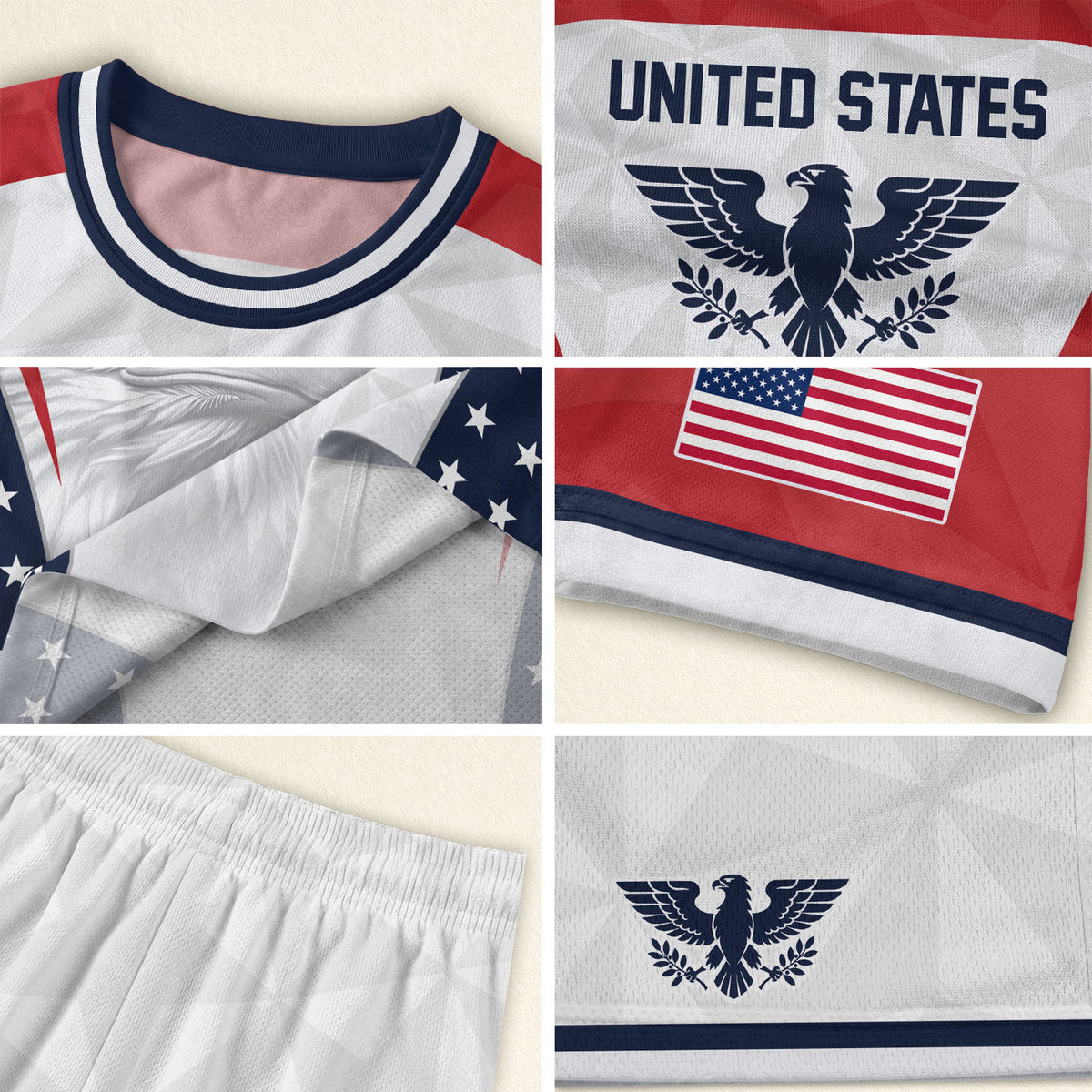 USA Soccer Jersey Adult United States Patriotic Eagle Shirt American Football Tee