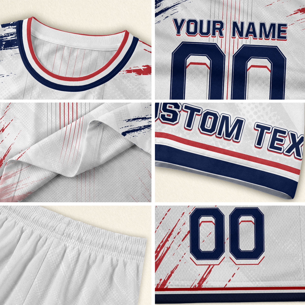 Custom USA Soccer Jersey Men White Brush Stroke Name Number Football Shirt - Rust Field Wear