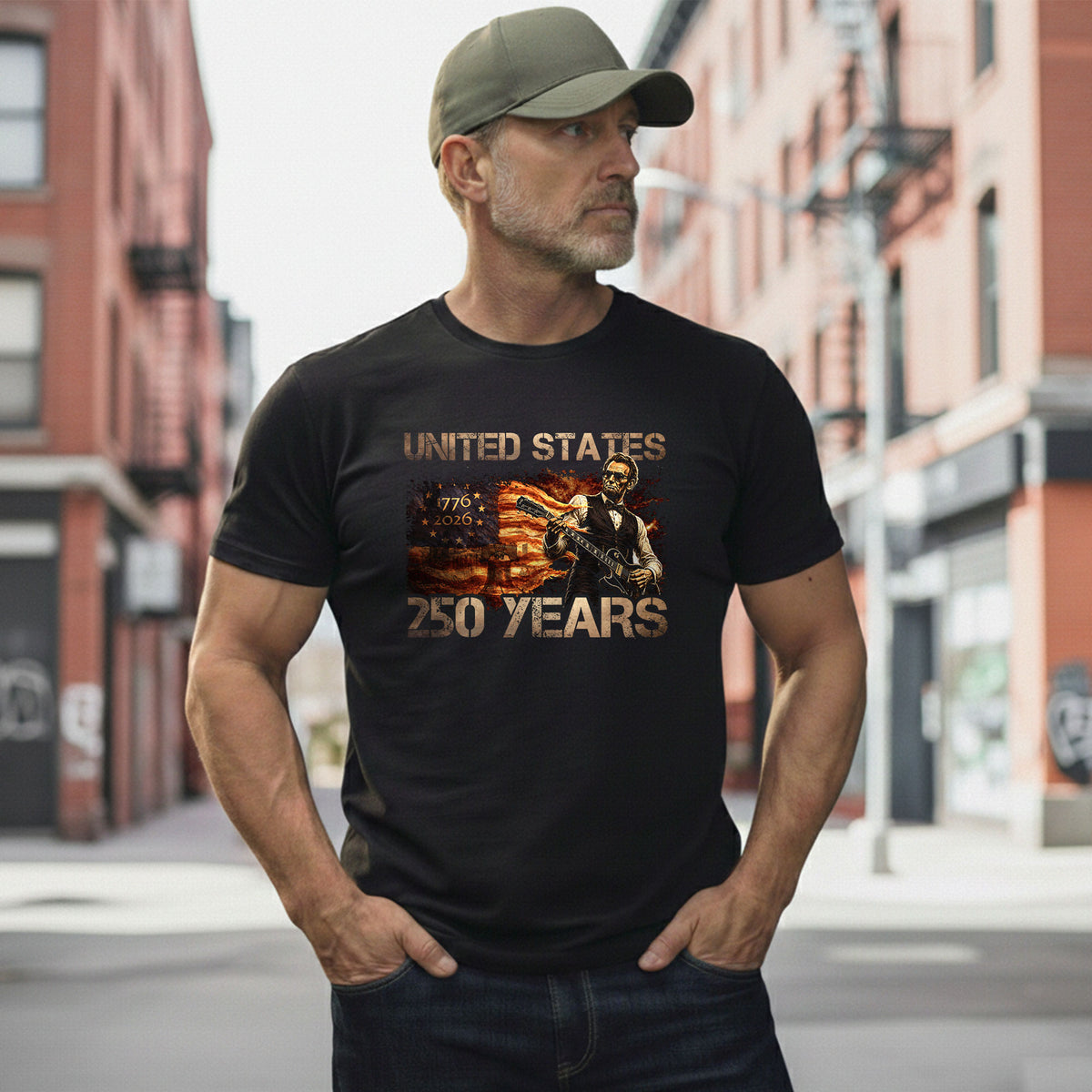 Abraham Lincoln 1776-2026 Patriotic Graphic Tee - Unisex Summer Apparel for Fans - Rust Field Wear