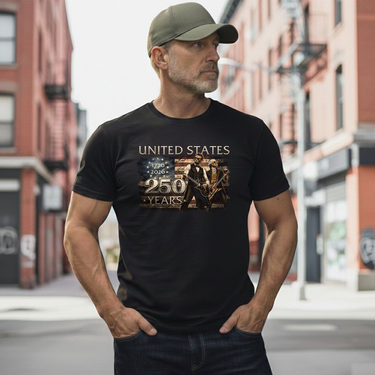 Lincoln Washington 1776-2026 Presidents T Shirt - Patriotic Graphic Unisex Apparel - Rust Field Wear
