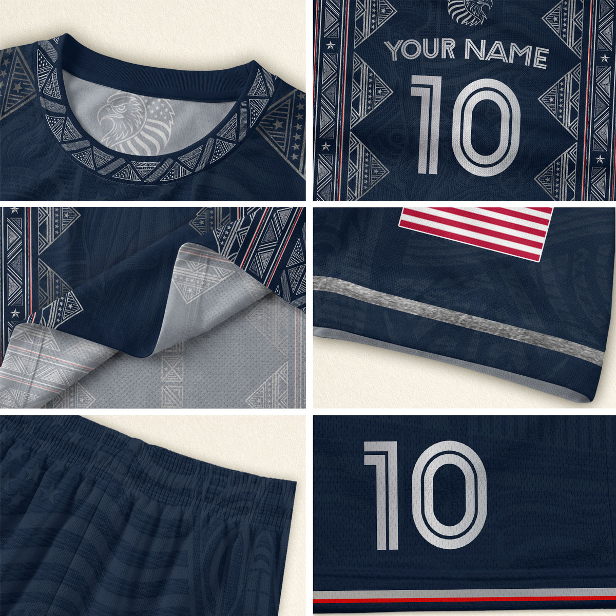Personalized USA Soccer Jersey Adult Custom Name Number Patriotic Sports Team Uniform - Rust Field Wear
