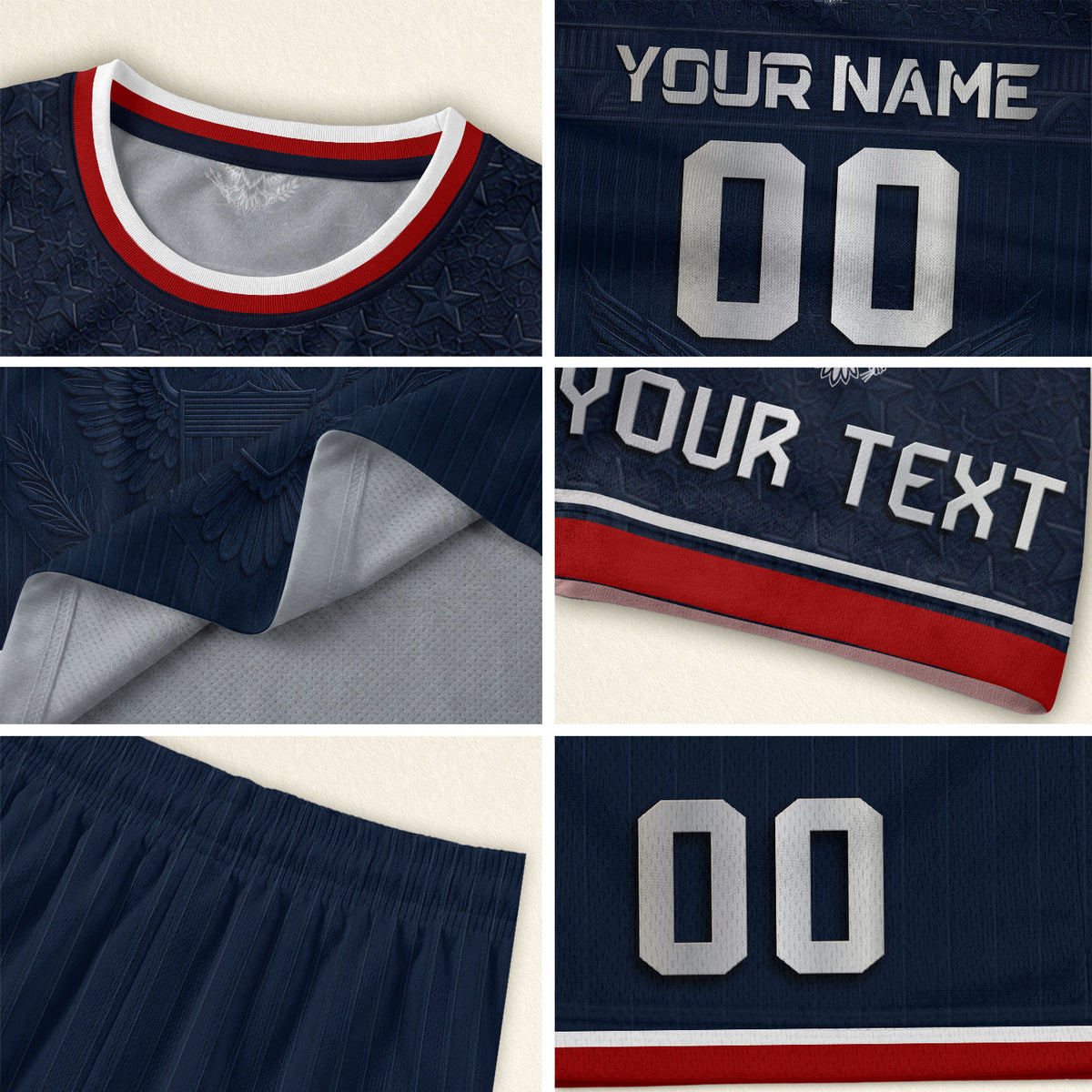 Adult Custom USA Soccer Jersey Personalize Name Number Patriotic Graphic Team Shirt - Rust Field Wear