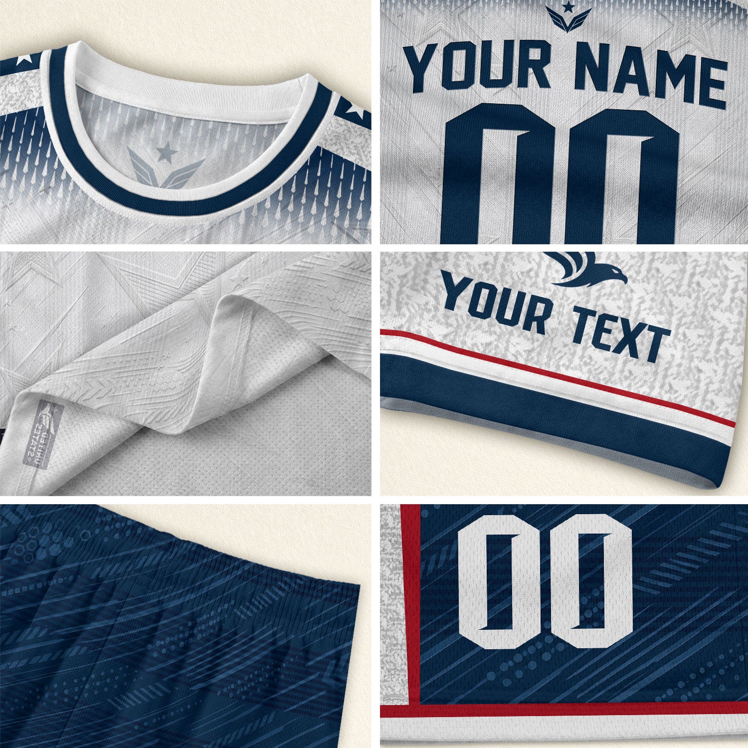 Personalized USA White Soccer Jersey - Custom Name & Number Patriotic Sports Gear