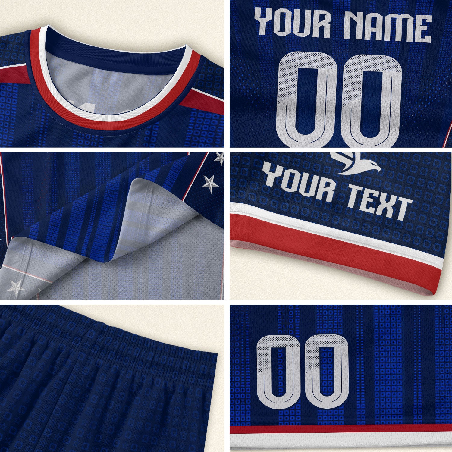 Custom Blue USA Soccer Jersey - Personalized Name & Number Patriotic Sports Shirt