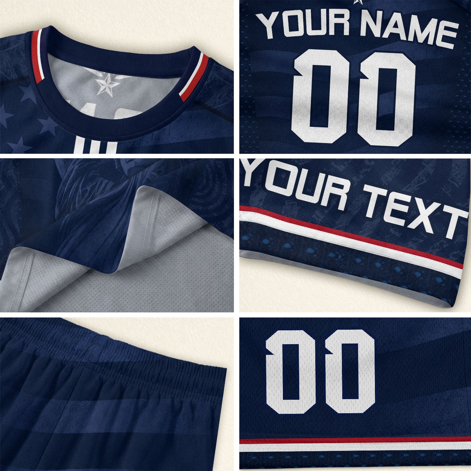 Custom Blue USA Statue of Liberty Soccer Jersey - Personalized Name & Number Shirt