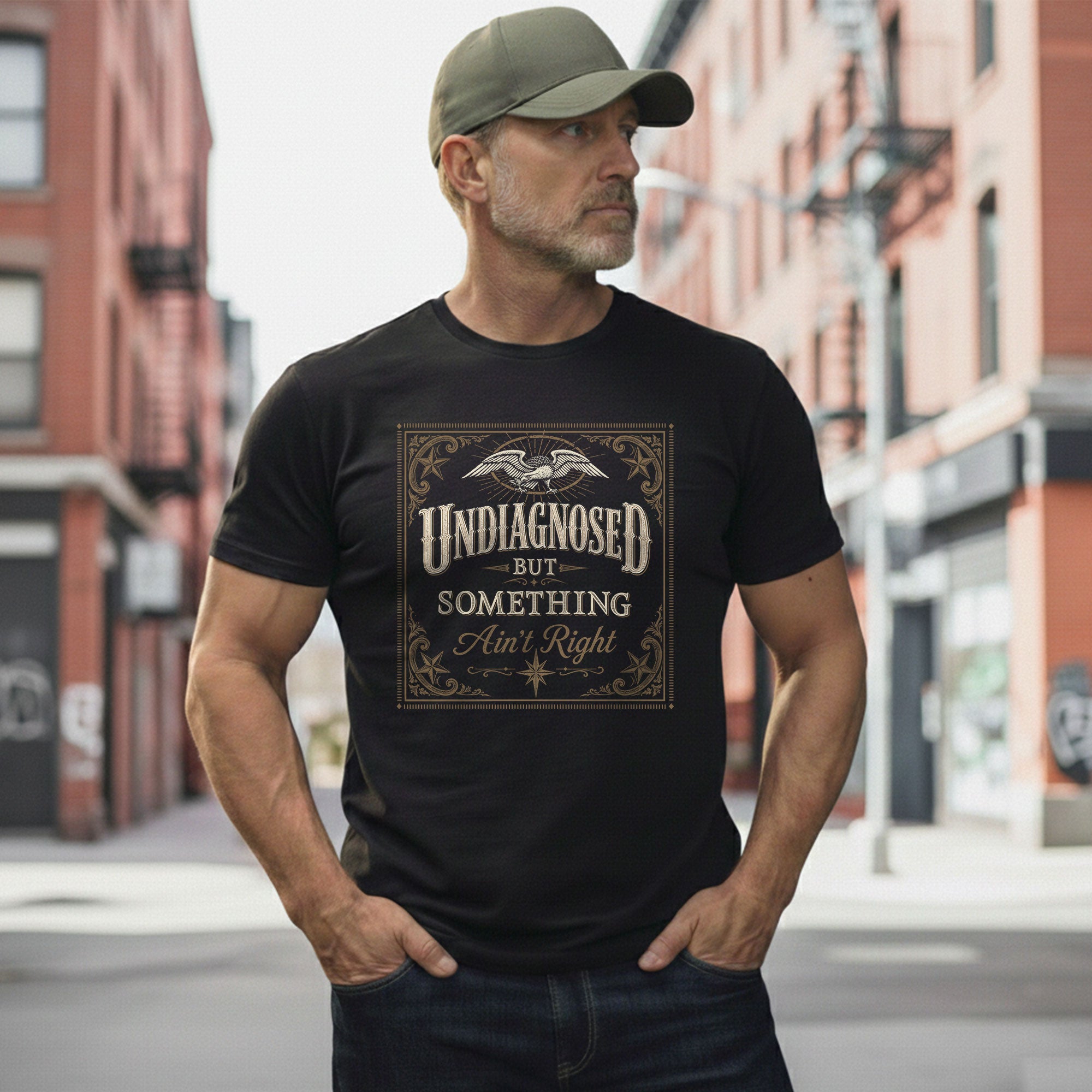 Undiagnosed But Something Ain't Right Tshirt - Vintage Filigree Chronic Illness Tee - Rust Field Wear