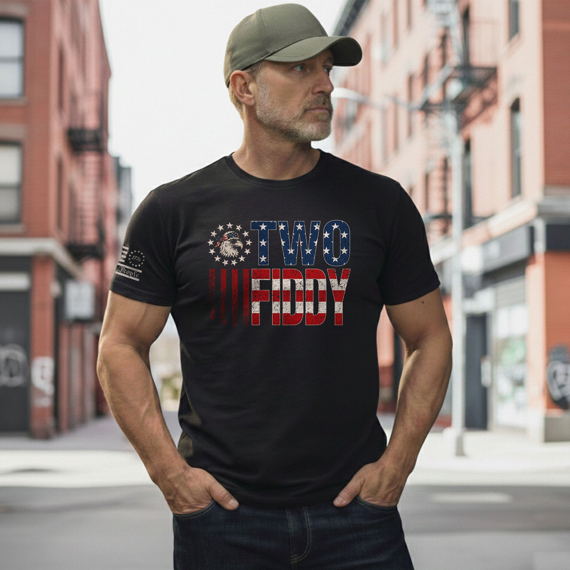Two Fiddy Star-Spangled Graphic Tee - Patriotic 250th Anniversary Vintage Cotton Shirt - Rust Field Wear