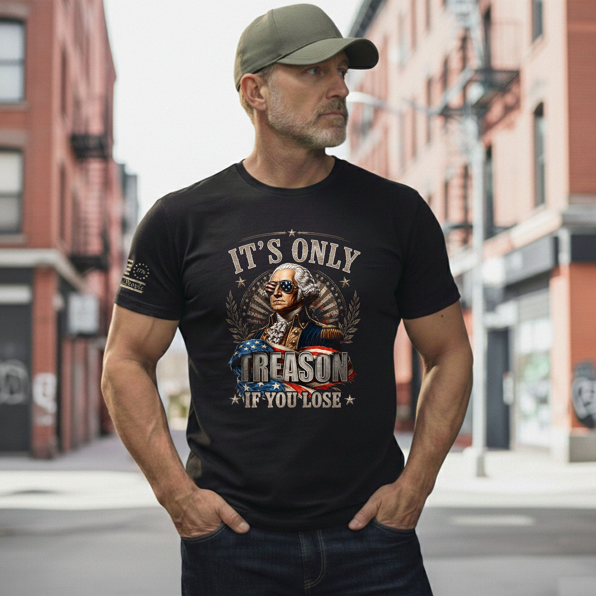 Vintage Style Patriotic T-Shirt - It’s Only Treason If You Lose Liberty Bell Design - Rust Field Wear