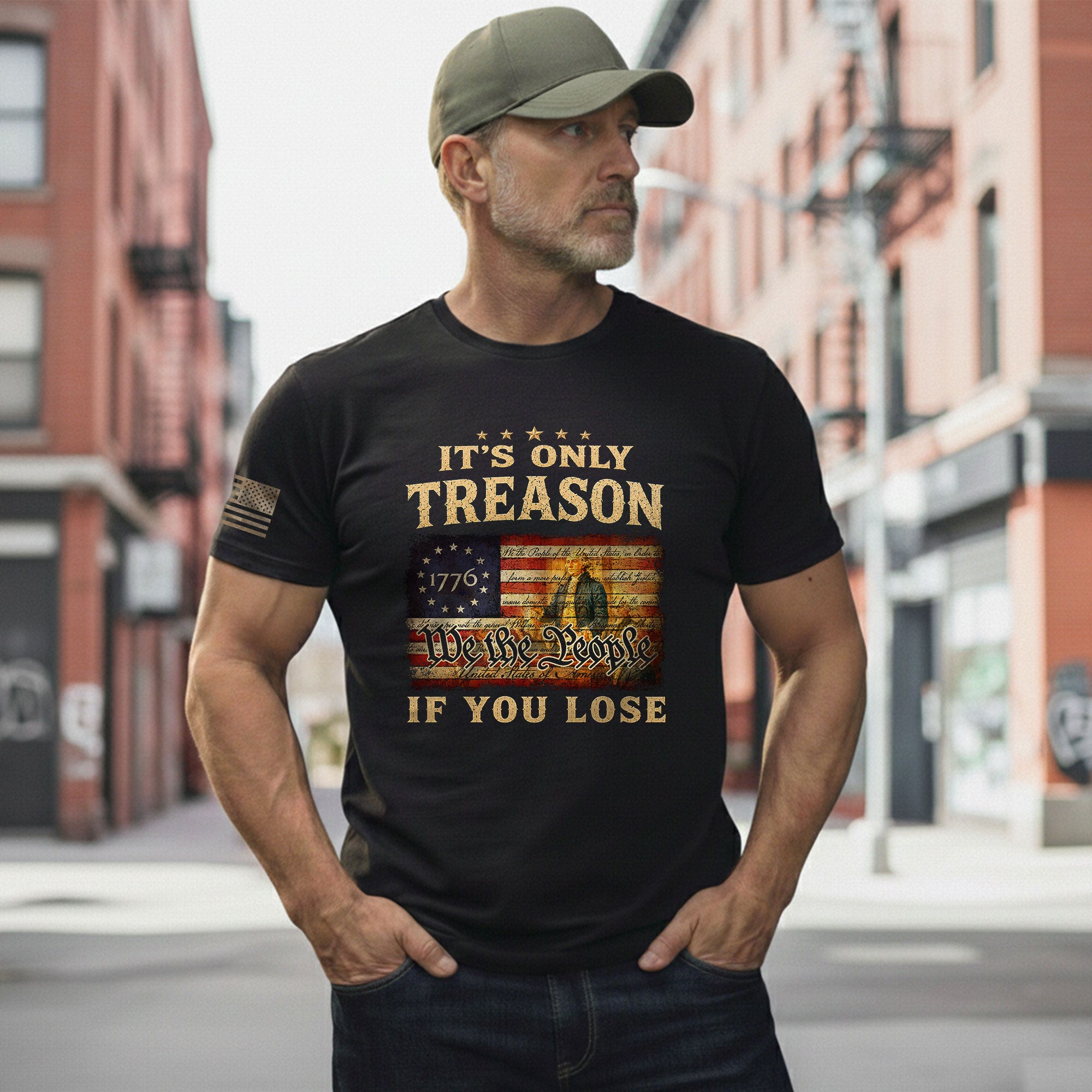 Patriotic 1776 We The People T-Shirt - It’s Only Treason If You Lose Historical Tee - Rust Field Wear