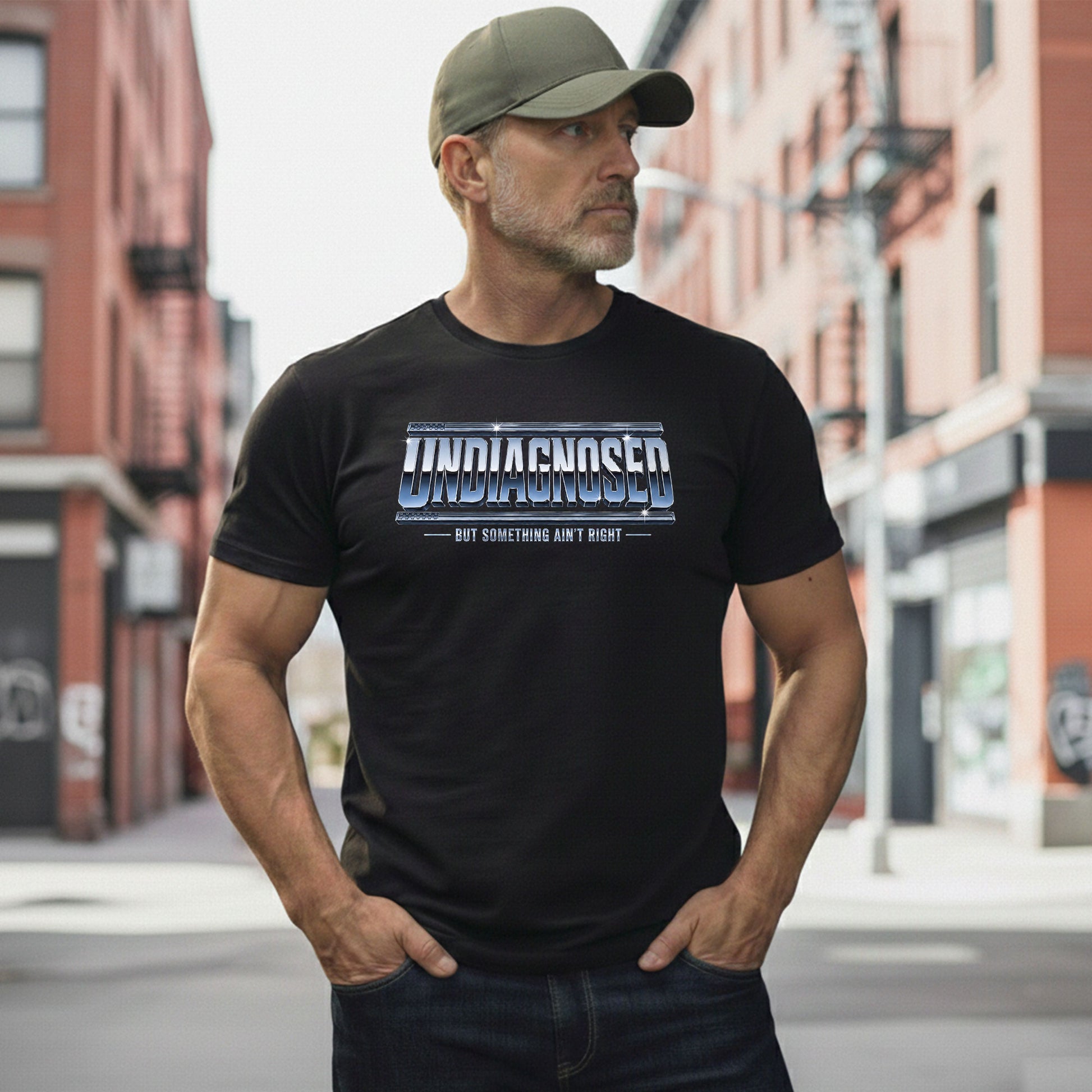 Funny Slogan Graphic Tee Undiagnosed But Something Ain't Right Casual Cotton Shirt - Rust Field Wear