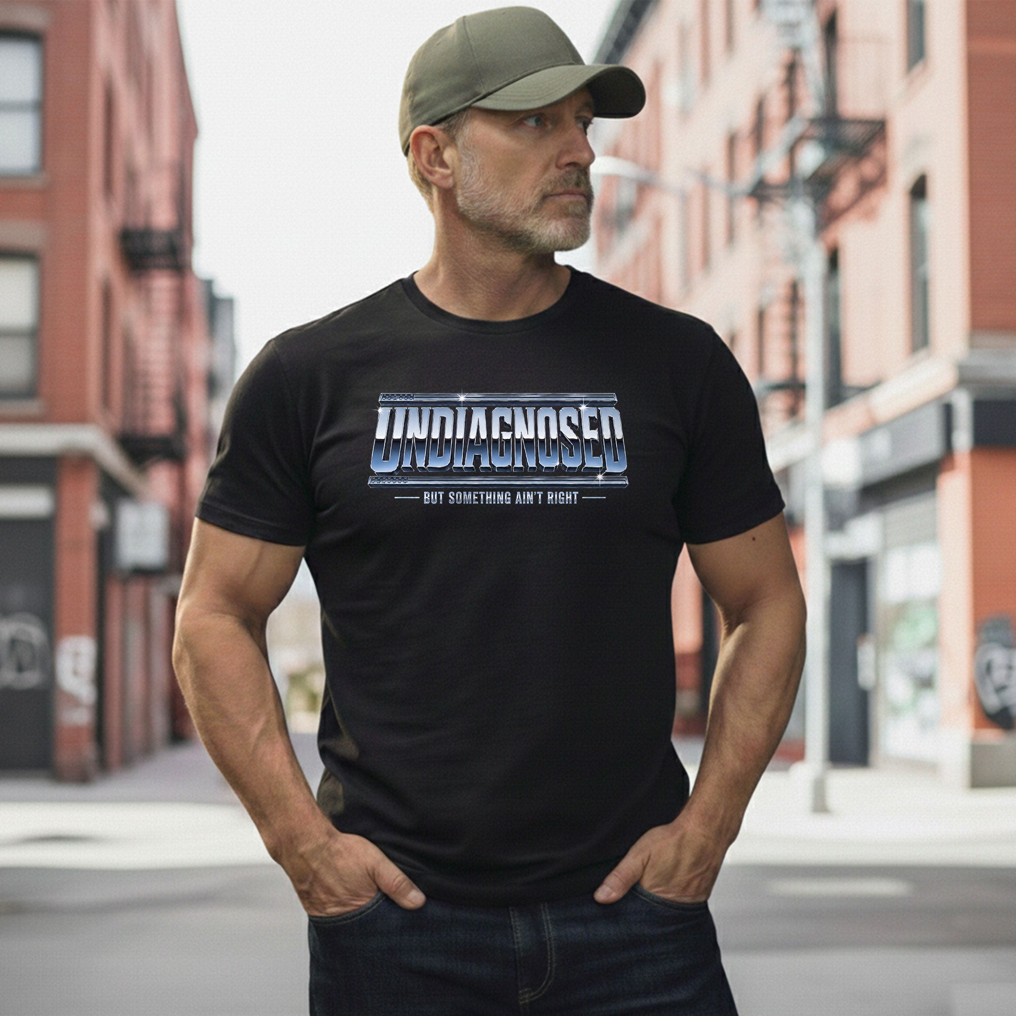 Funny Slogan Graphic Tee Undiagnosed But Something Ain't Right Casual Cotton Shirt - Rust Field Wear