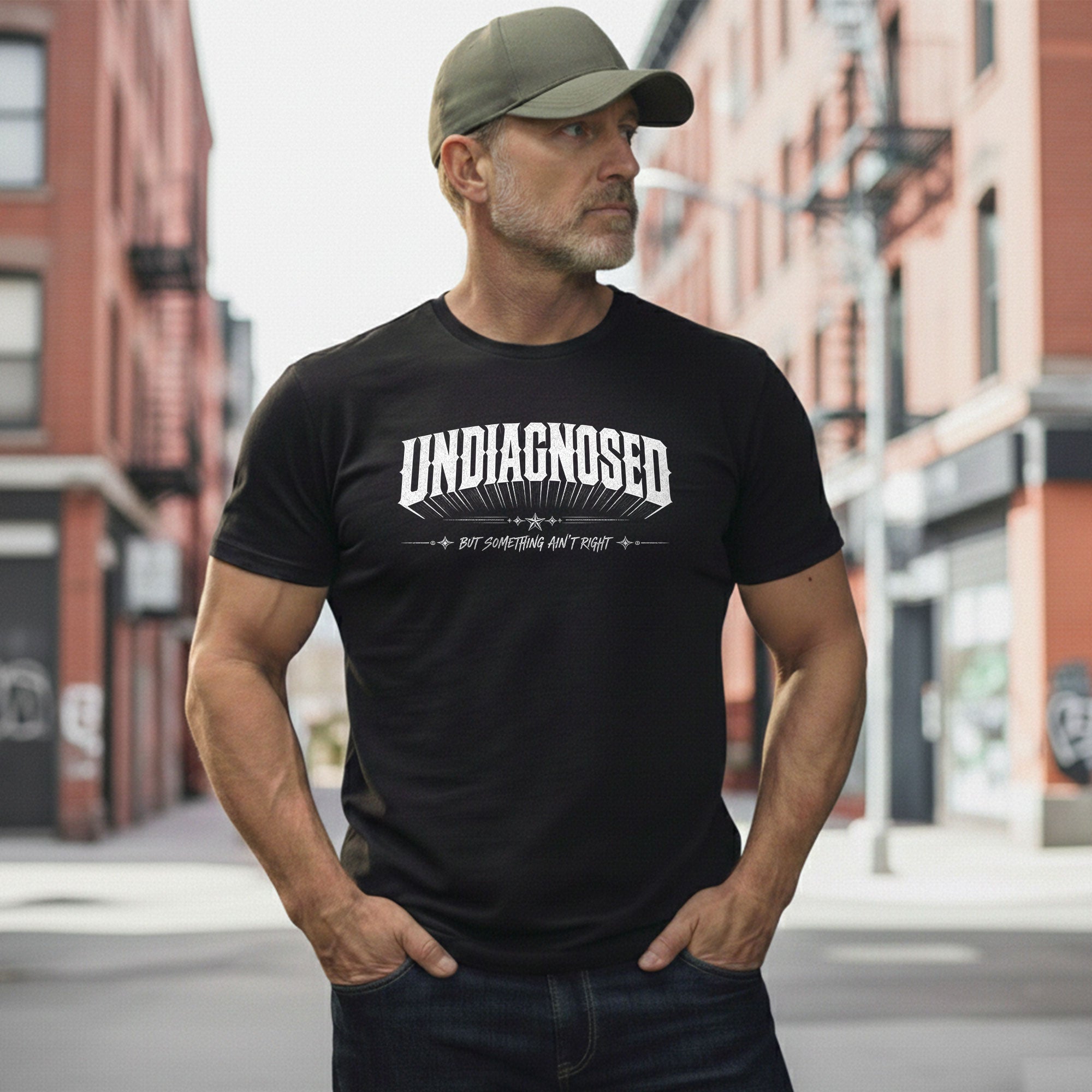 Classic Slogan Tee Undiagnosed But Something Ain't Right Casual Daily Wear Unisex Shirt - Rust Field Wear