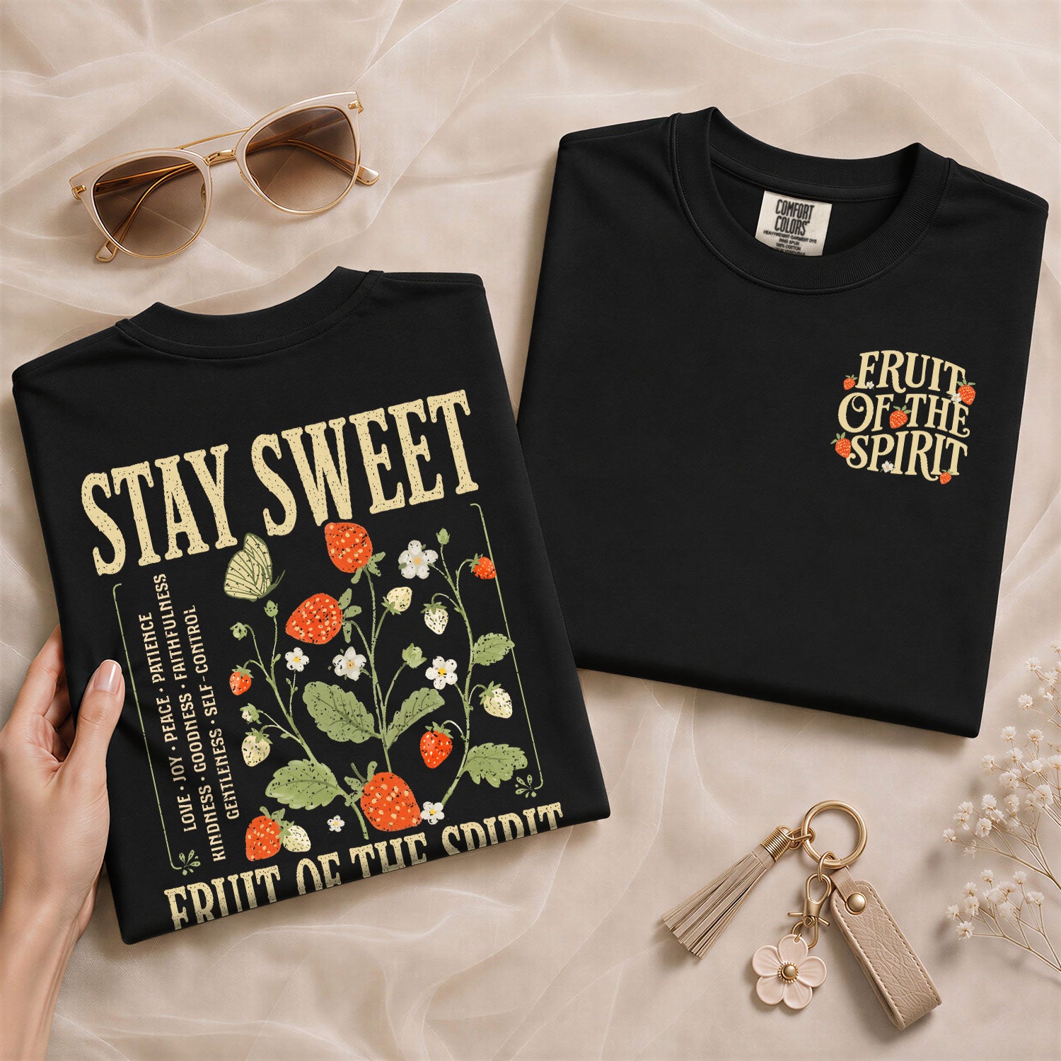 Stay Sweet Fruit Of The Spirit Galatians 5 22 23 Berry Christian Tee For Women Apparel