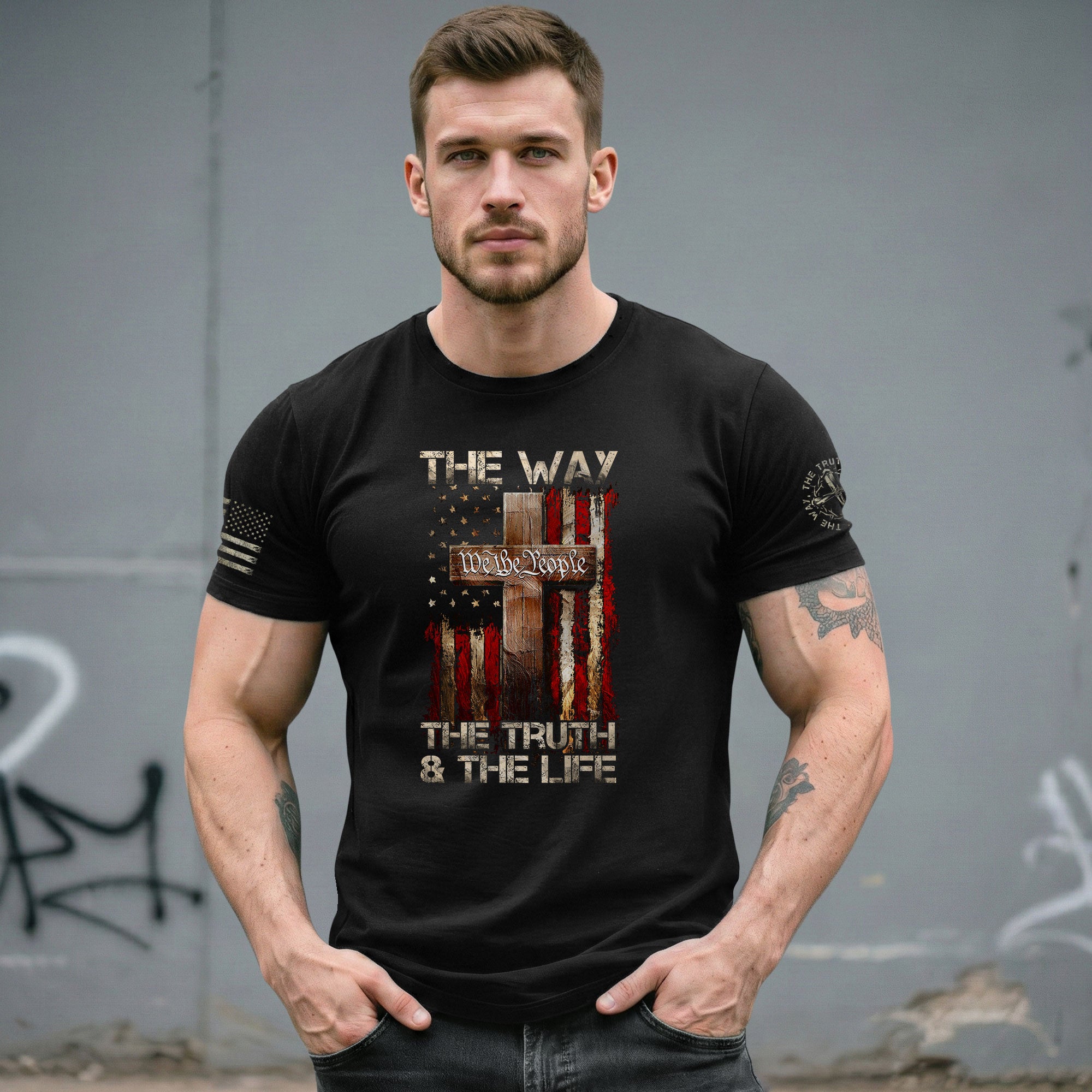 Faith Based Christian Tee Shirts, Jesus Is The Way - Christian Shirts for Men - Rust Field Wear