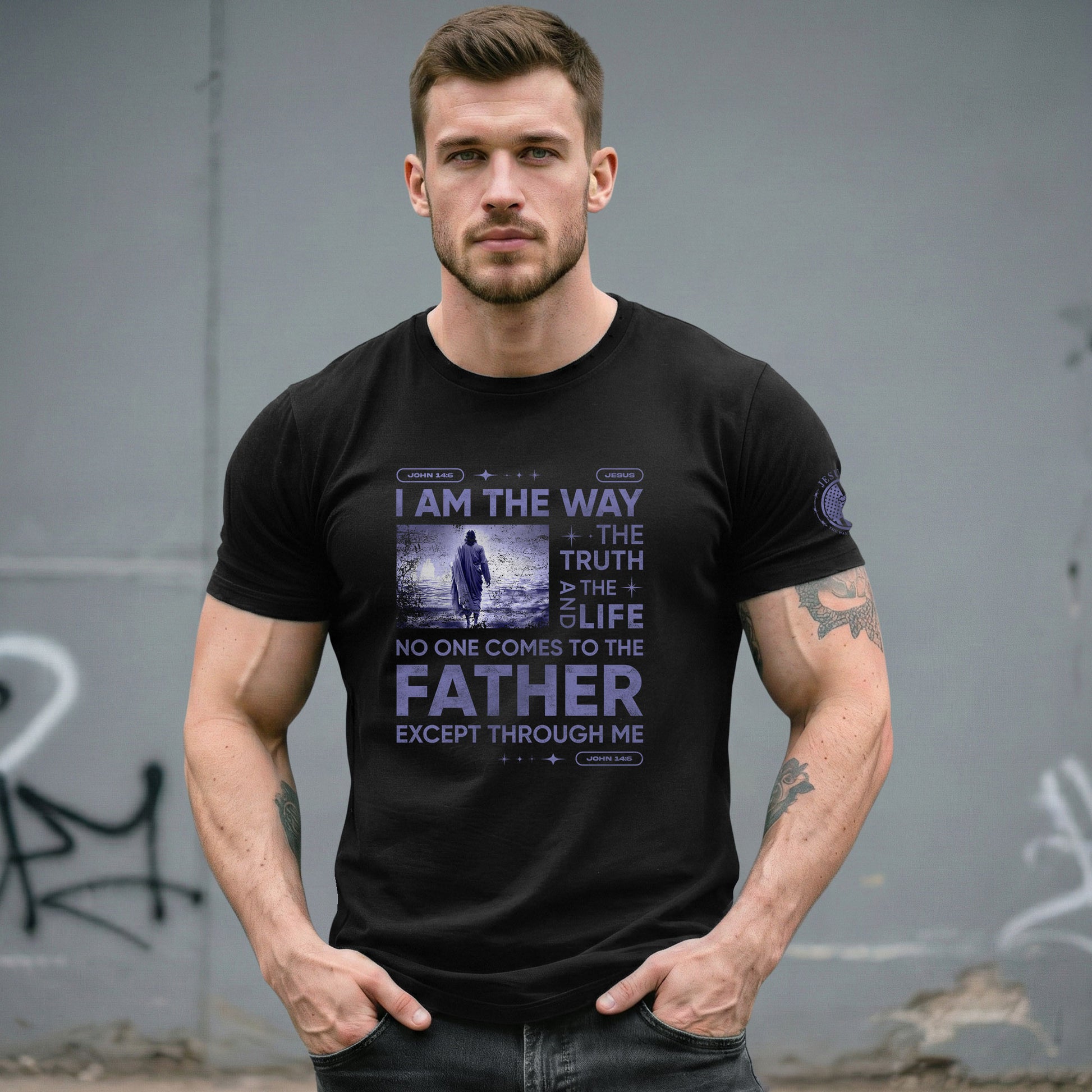 Christian Tee Shirts, Walk the Way John 14:6 - Christian Shirts for Men - Rust Field Wear