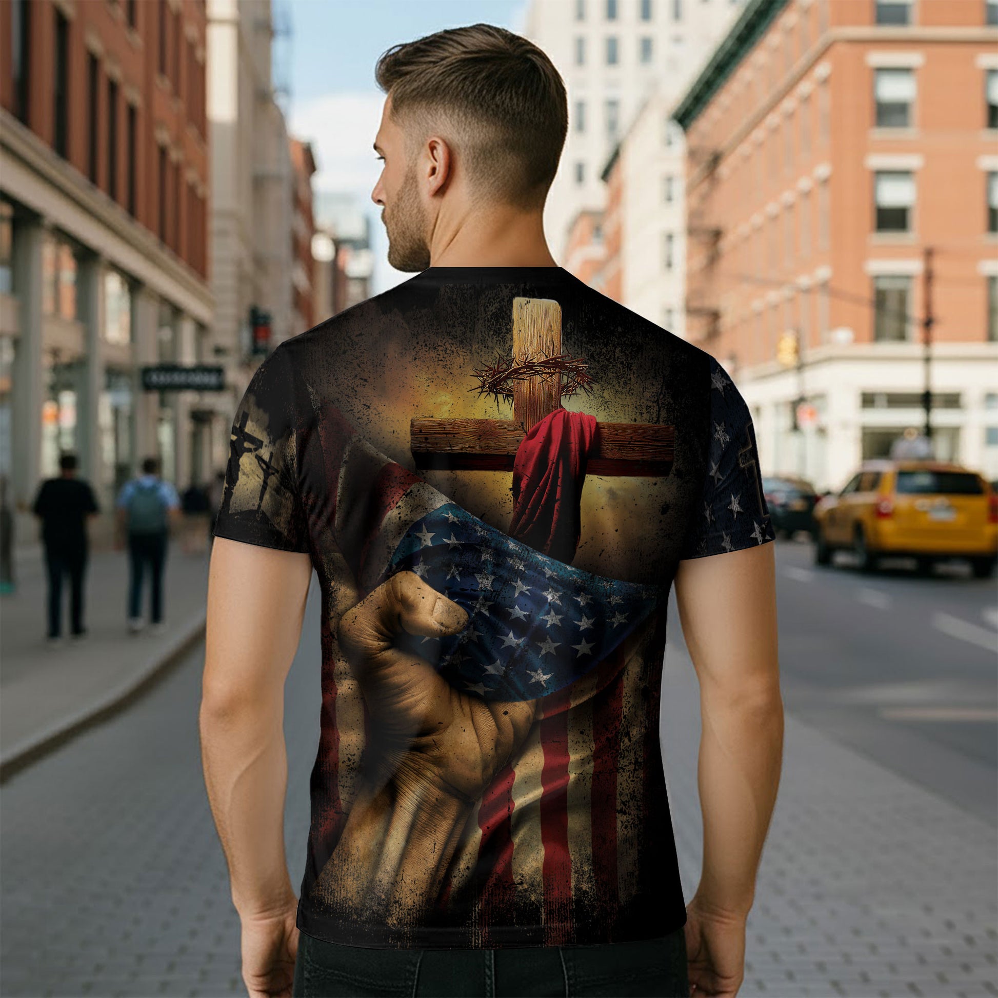 Freedom Shirts - I Can't But I Know A Guy Cross and Flag Faith Warrior, Christian Tee Shirts for Men, RustField Co - Rust Field Wear