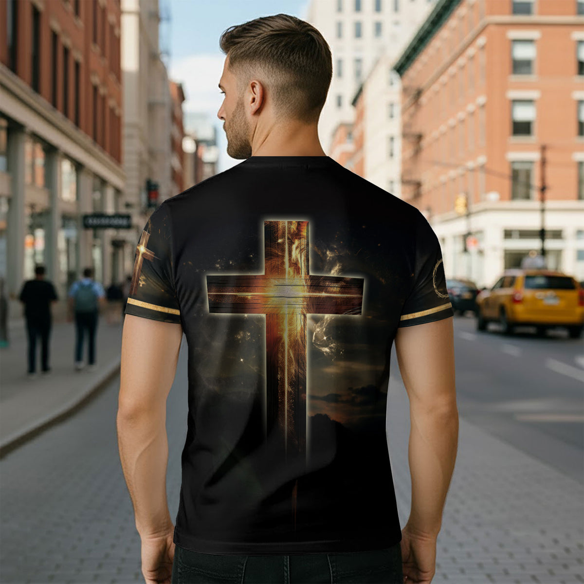 Christian Tee Shirts, Faith Over Fear Lion and Cross - Freedom Shirts for Men, RustField Co - Rust Field Wear