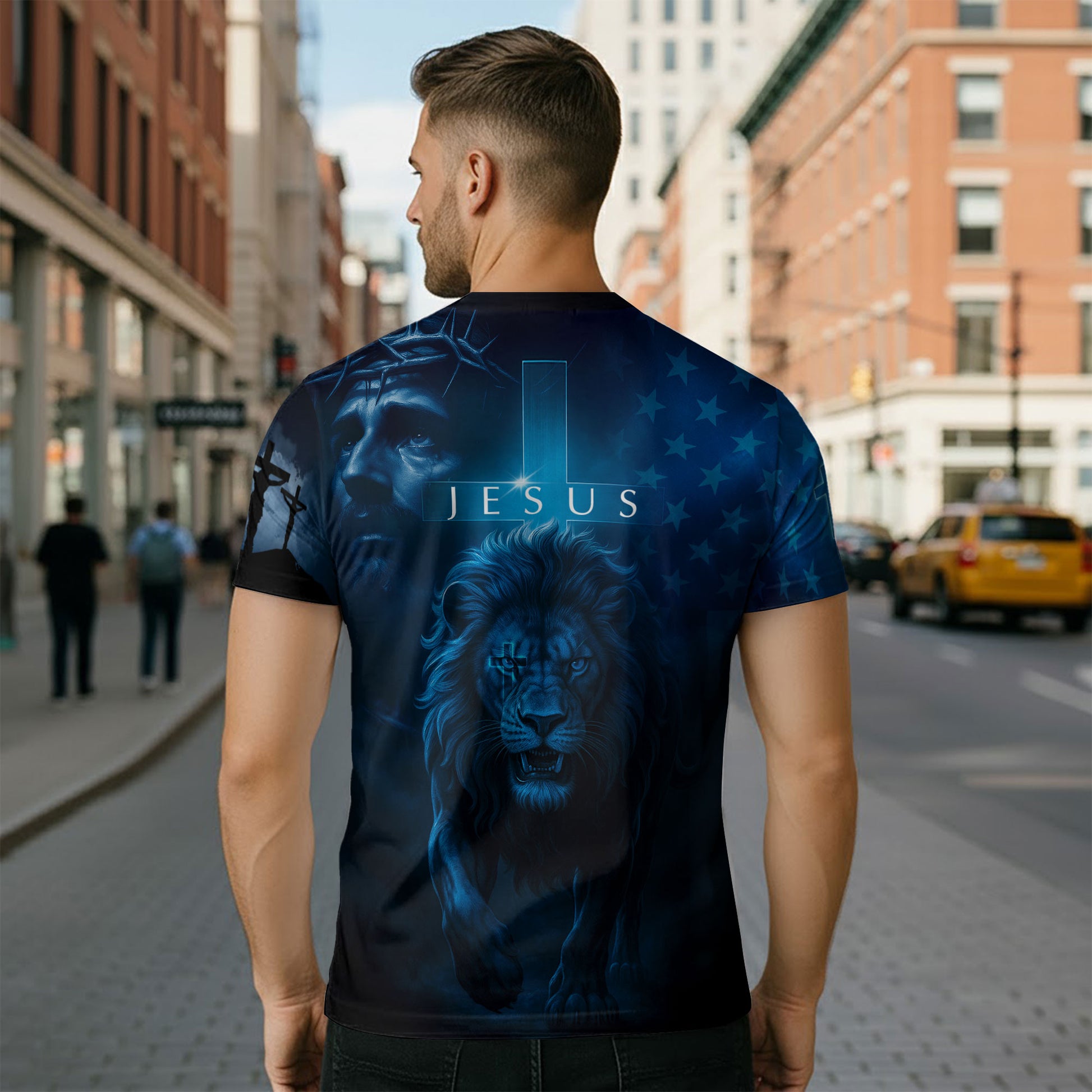Christian Tee Shirts, I Can't But I Know A Guy Lion - Freedom Shirts for Men, RustField Co - Rust Field Wear