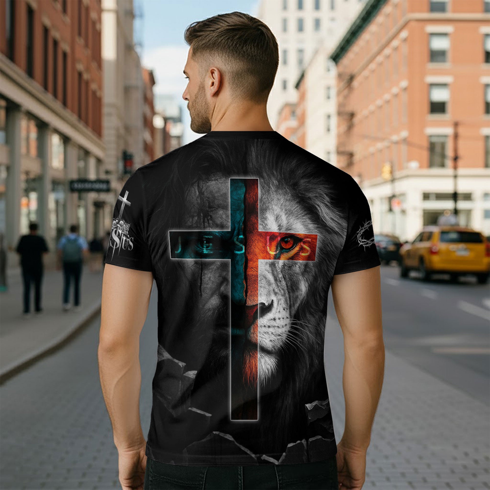 Christian Tee Shirts for Men, RustField Co - Jesus Crucifixion, Freedom Shirts - Rust Field Wear