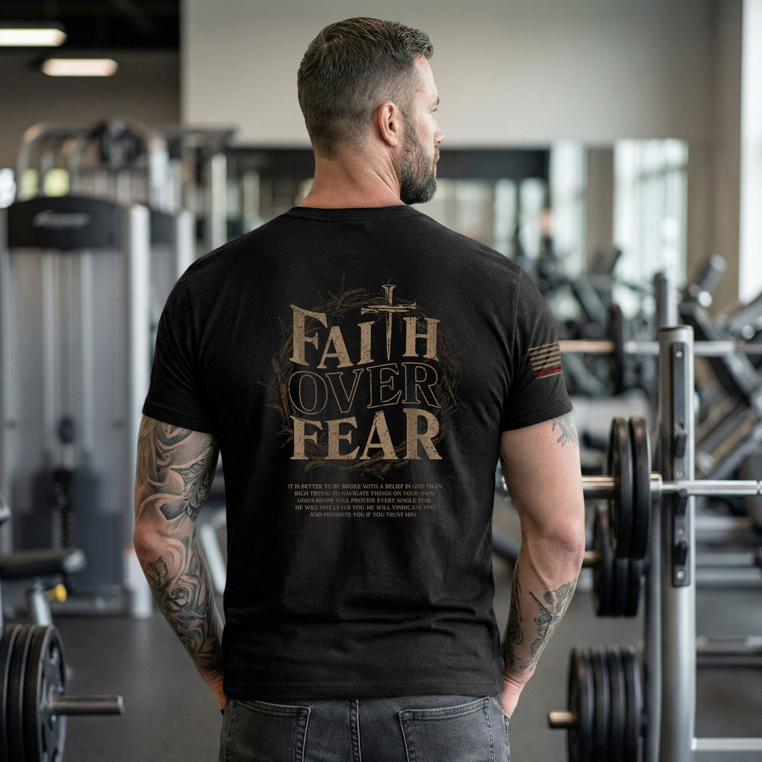 Faith Over Fear Stand In Faith - Christian Tee Shirts, Christian Shirts for Men - Rust Field Wear