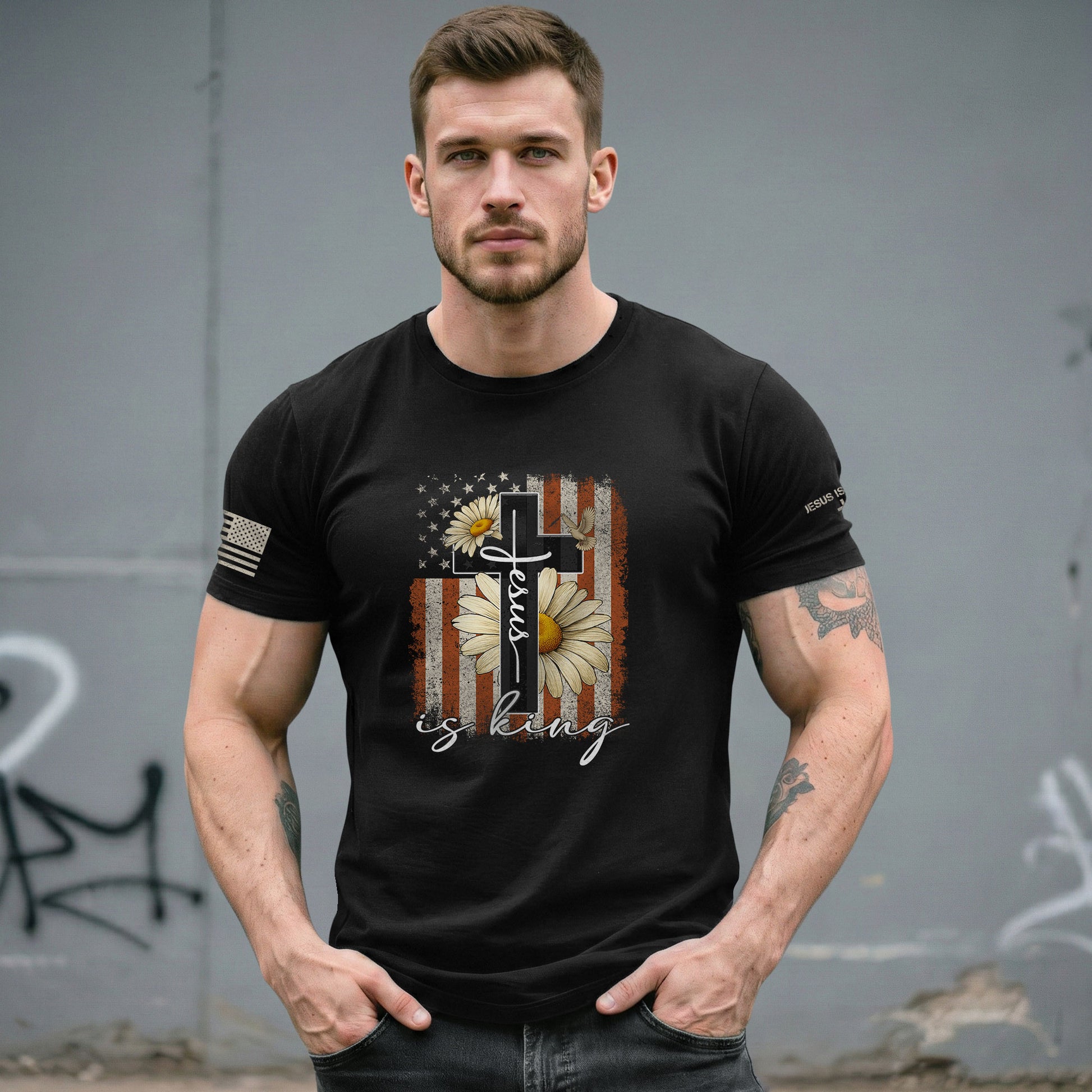 Jesus Is King Christian, Christian Shirts for Men - Christian Tee Shirts - Rust Field Wear
